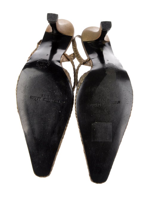 Stephane Kélian Leather Animal Print Slingback Pumps