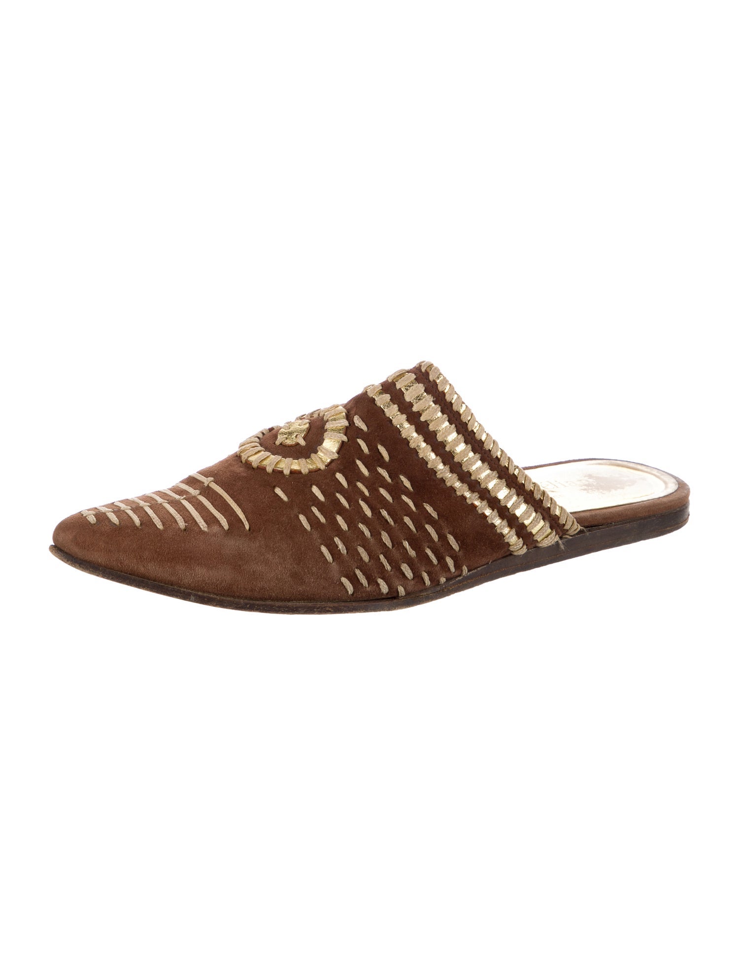 Stephane Kélian Suede Printed Mules