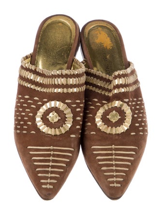 Stephane Kélian Suede Printed Mules