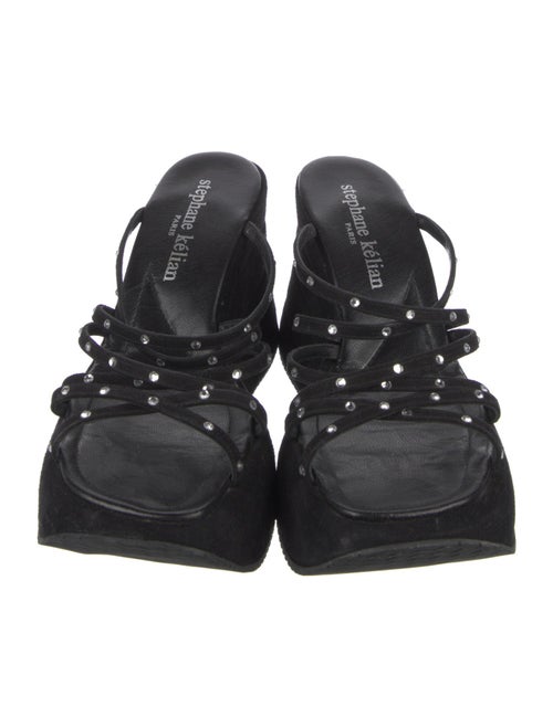 Stephane Kélian Suede Studded Accents Slides