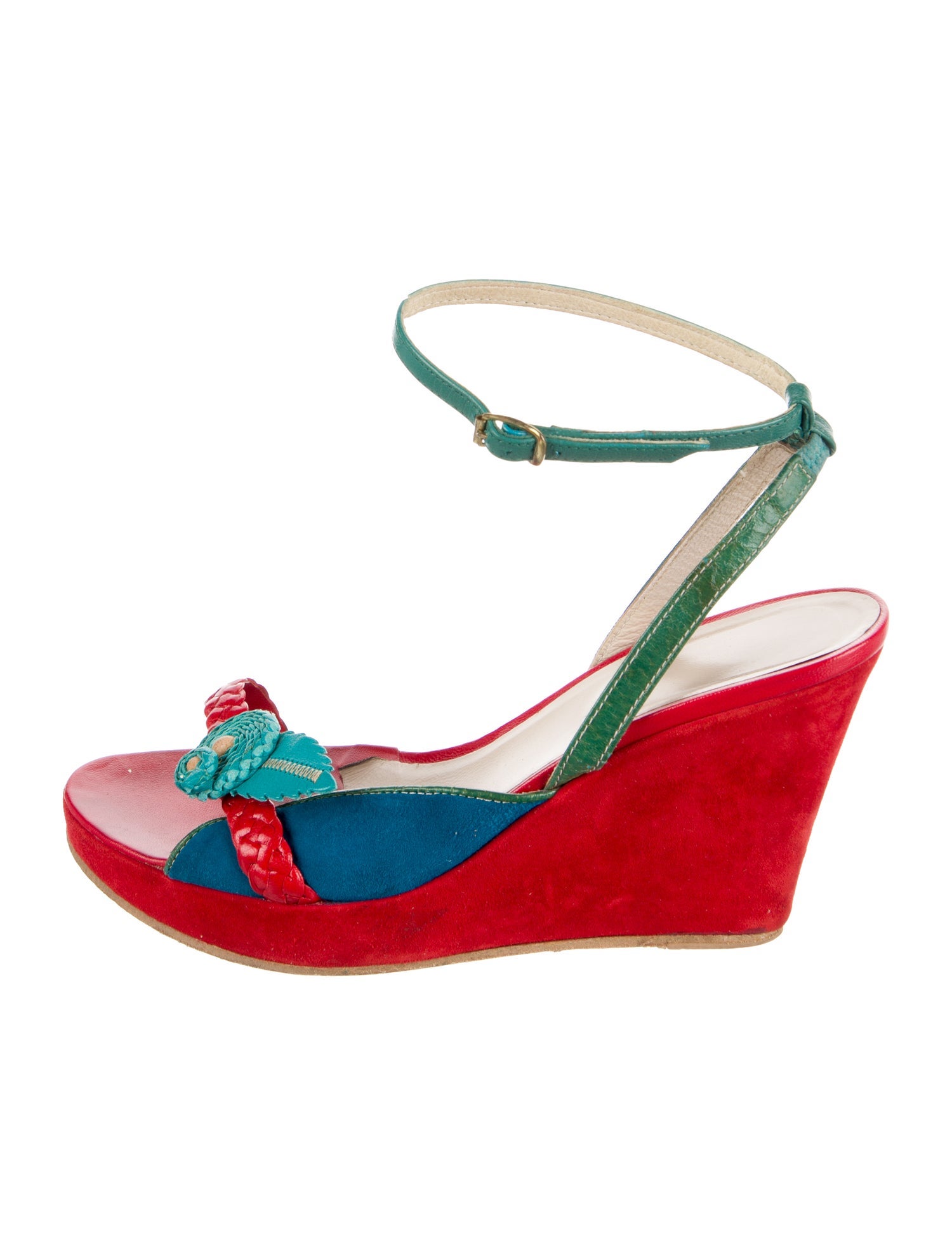 Stephane Kélian Suede Floral Print Sandals