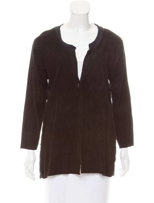 Kristensen Du Nord Suede Button-Up Cardigan Black