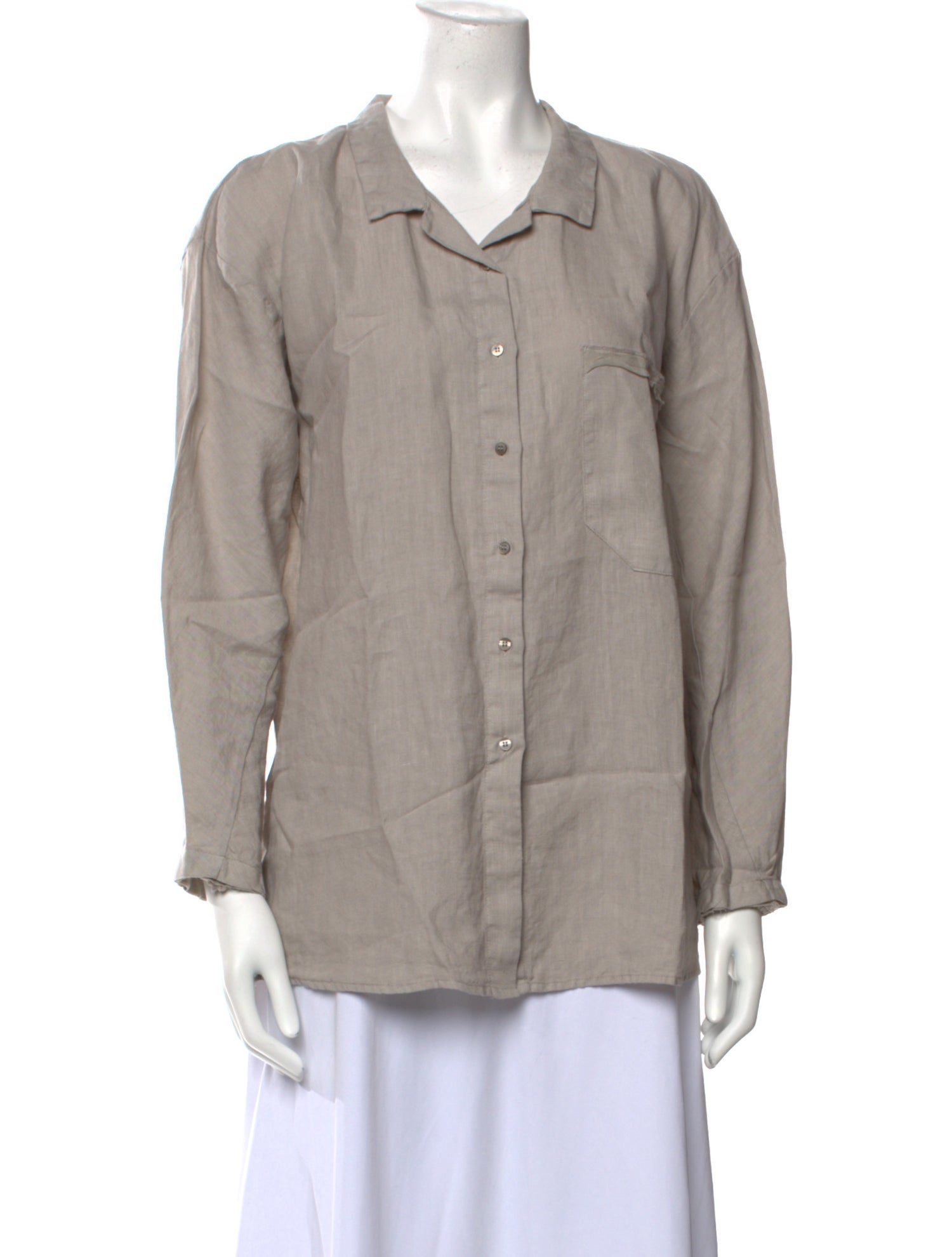 Kristensen Du Nord Linen Long Sleeve Button-Up Top