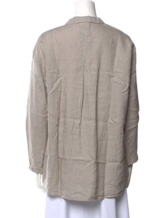 Kristensen Du Nord Linen Long Sleeve Button-Up Top