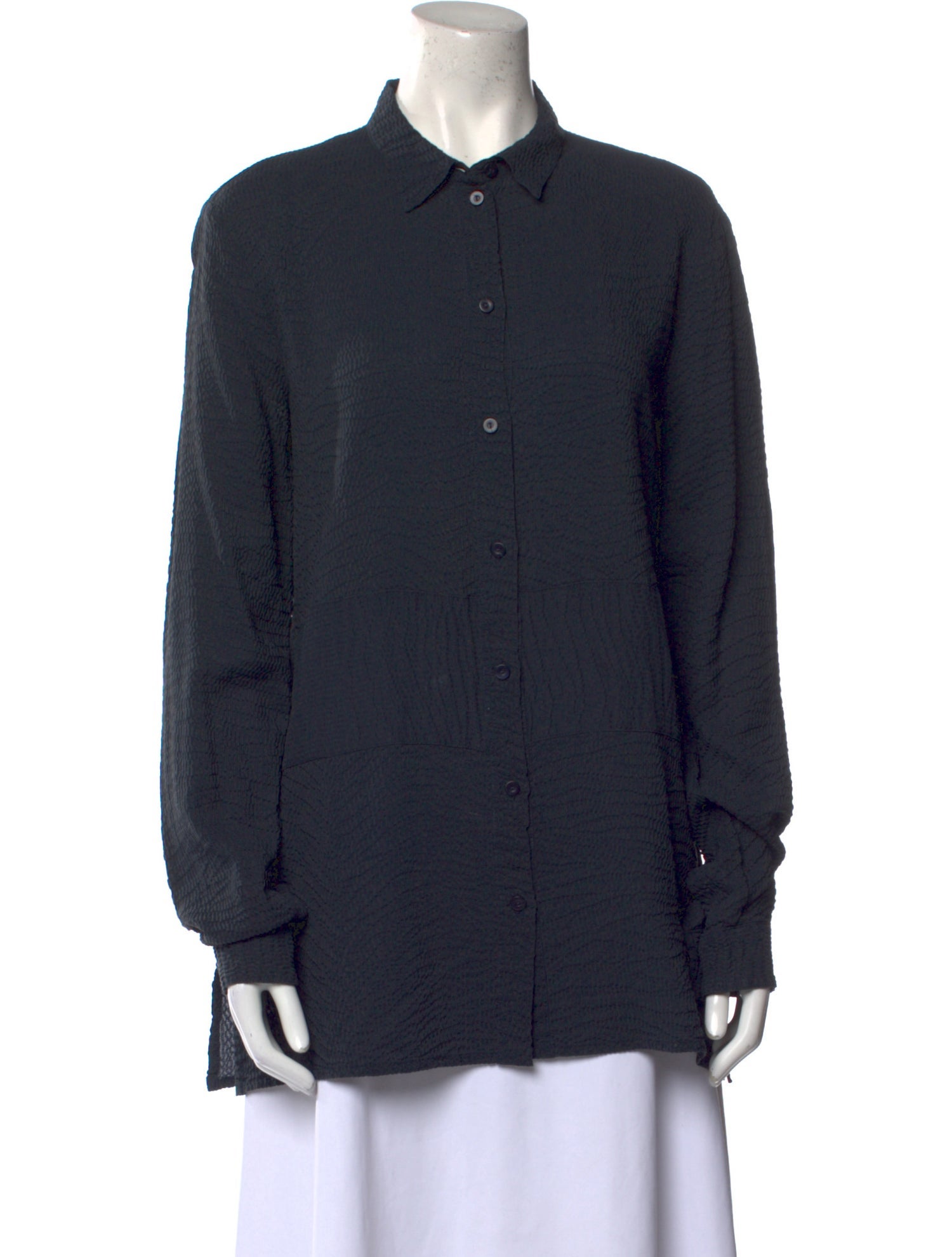Kristensen Du Nord Silk Long Sleeve Button-Up Top