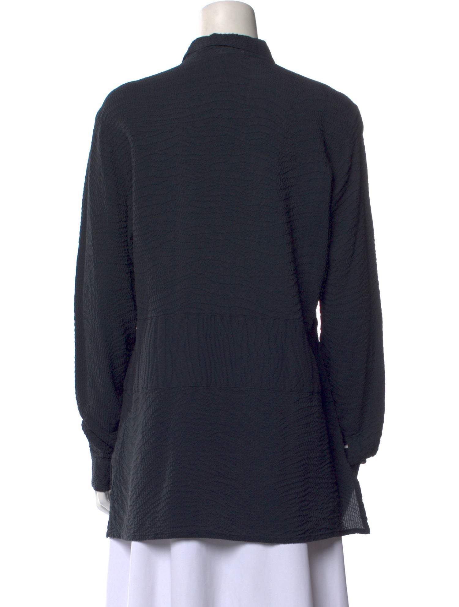 Kristensen Du Nord Silk Long Sleeve Button-Up Top