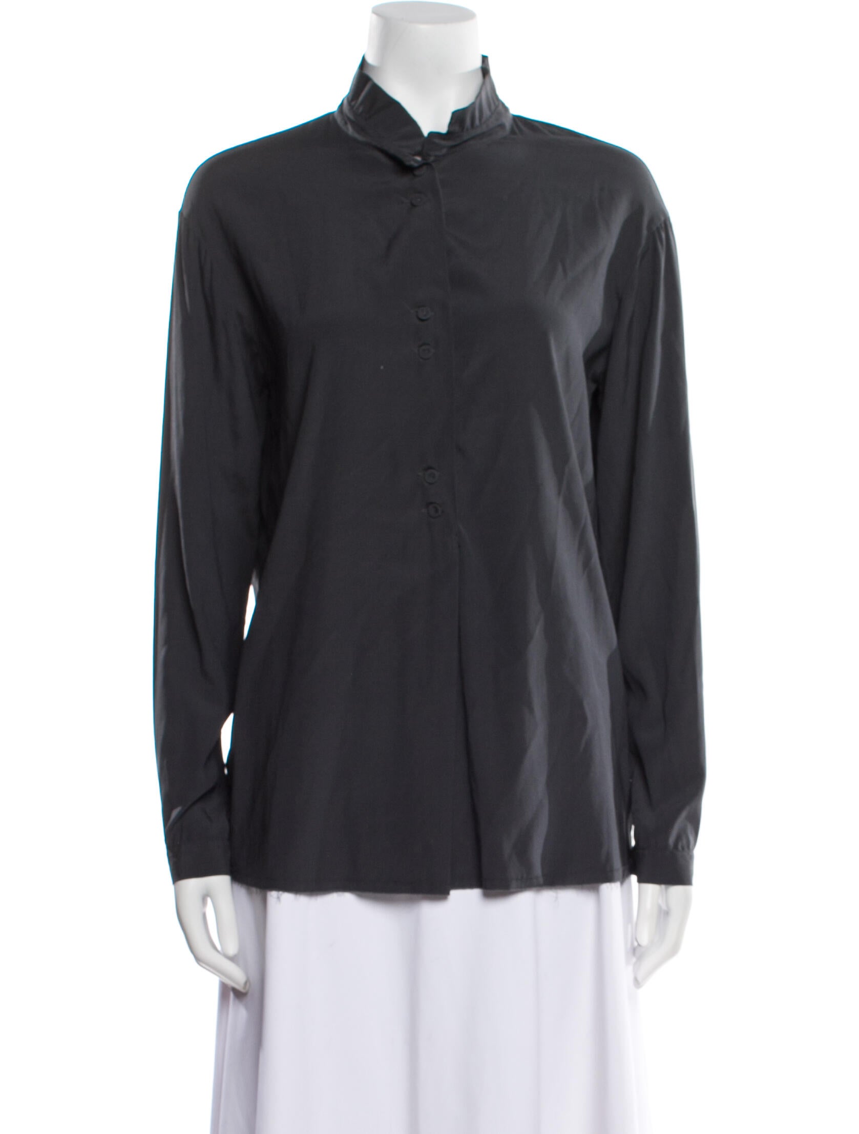 Kristensen Du Nord Silk Long Sleeve Button-Up Top