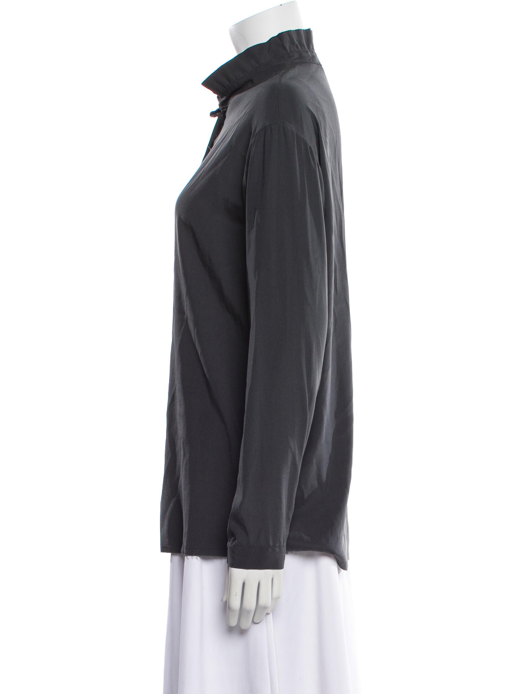 Kristensen Du Nord Silk Long Sleeve Button-Up Top