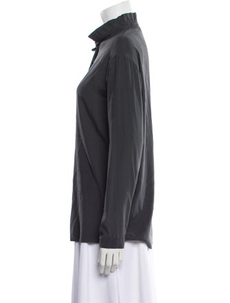 Kristensen Du Nord Silk Long Sleeve Button-Up Top