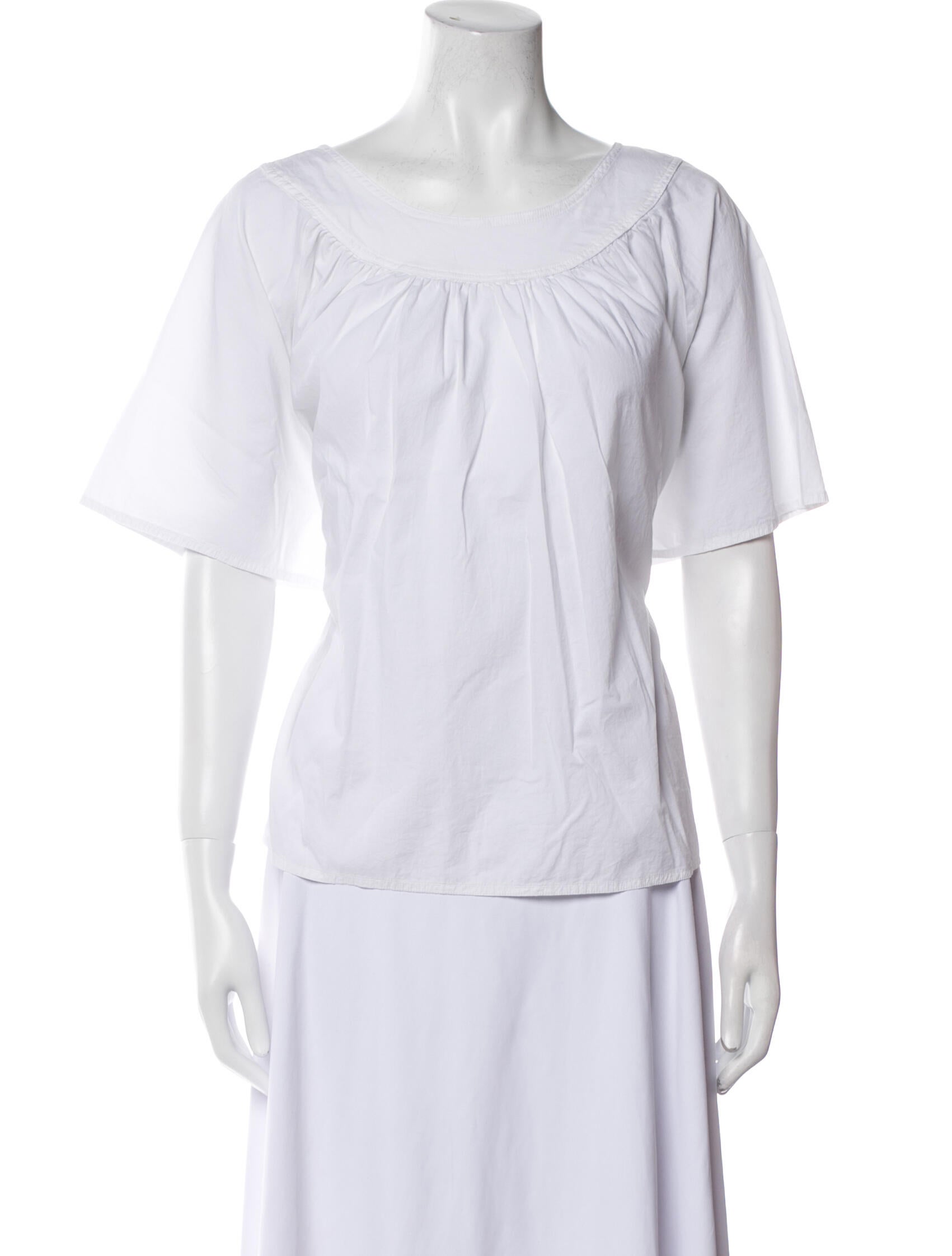 Kristensen Du Nord Scoop Neck Short Sleeve Blouse