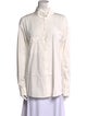 Kristensen Du Nord Mock Neck Long Sleeve Button-Up Top