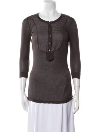 Kristensen Du Nord Scoop Neck Three-Quarter Sleeve Top