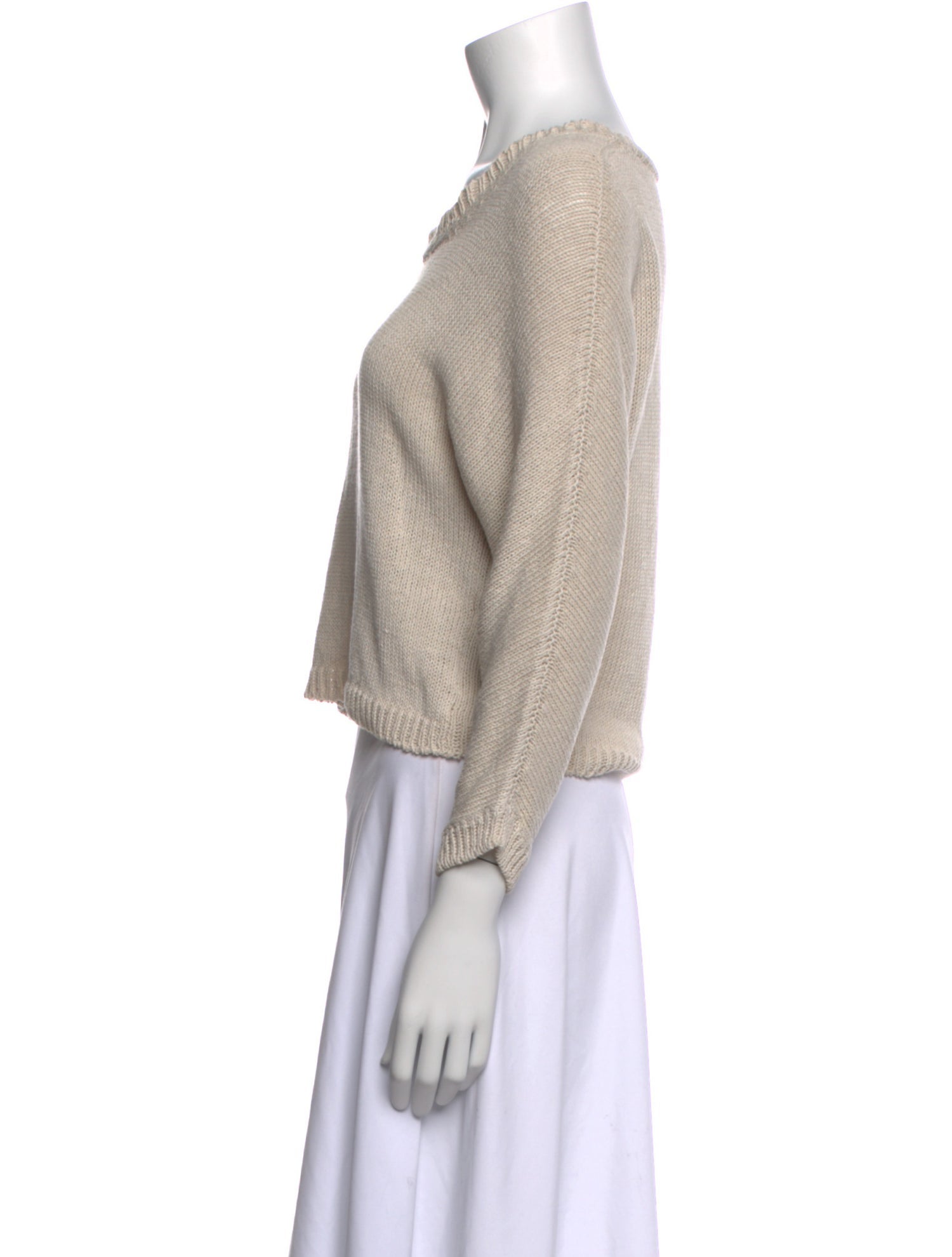 Kristensen Du Nord Linen Scoop Neck Crop Top