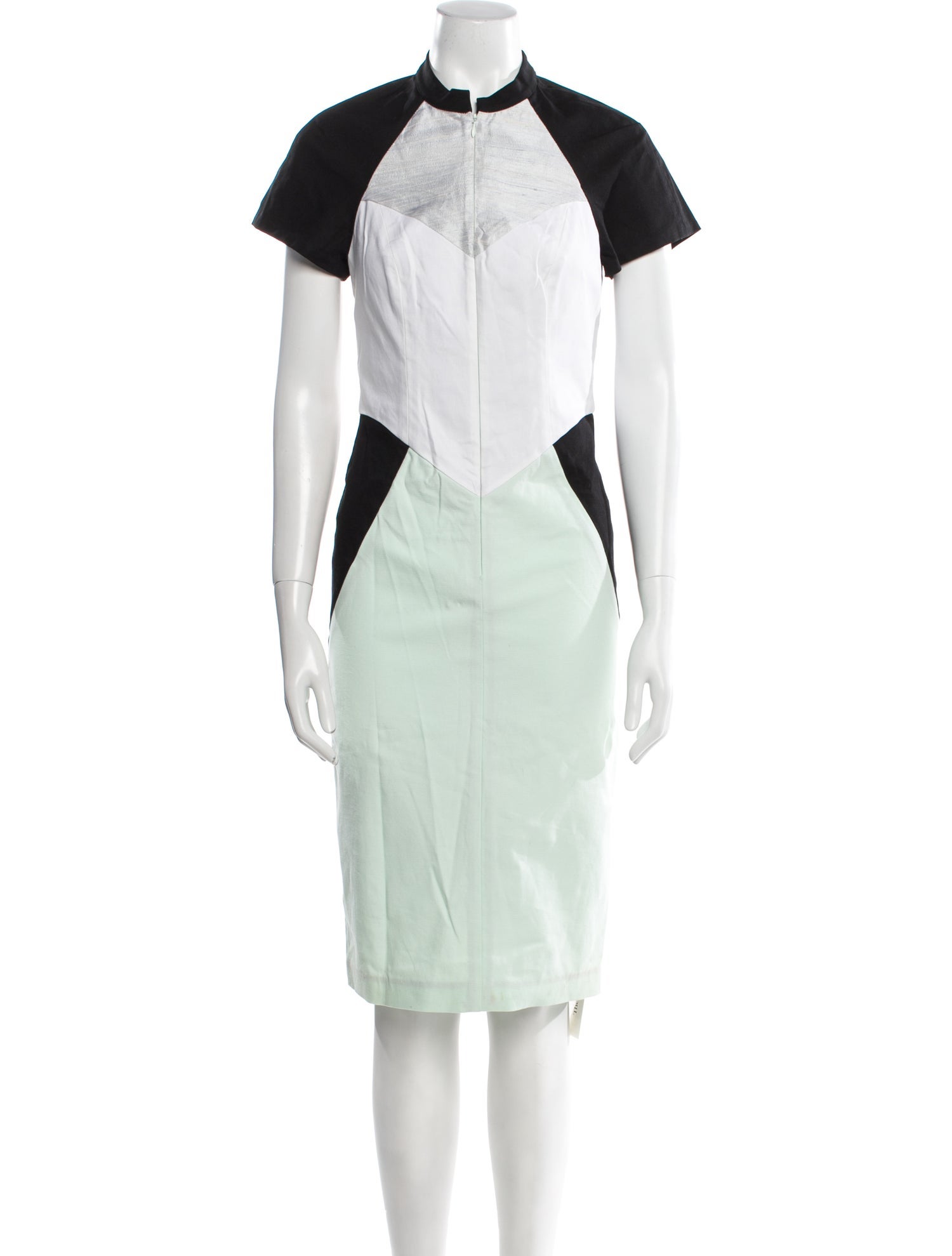 Kaelen Colorblock Pattern Midi Length Dress