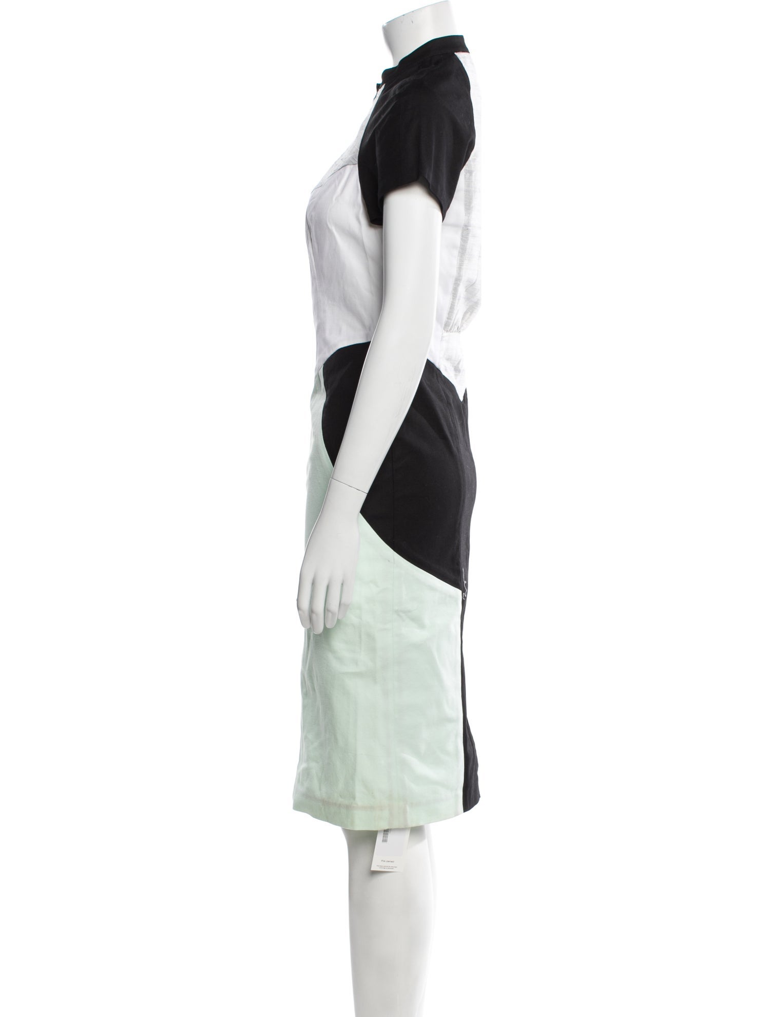 Kaelen Colorblock Pattern Midi Length Dress