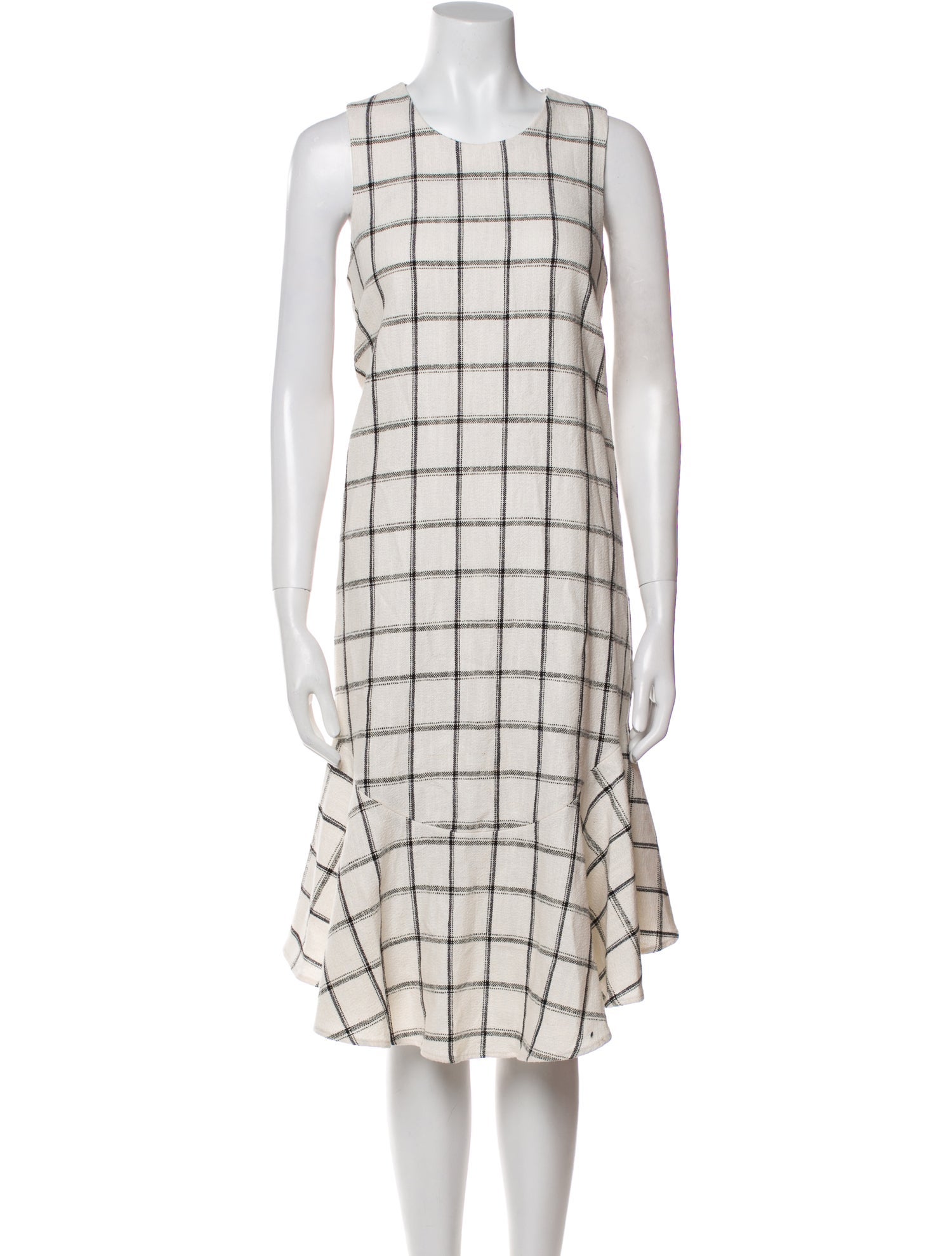 Kaelen Plaid Print Midi Length Dress