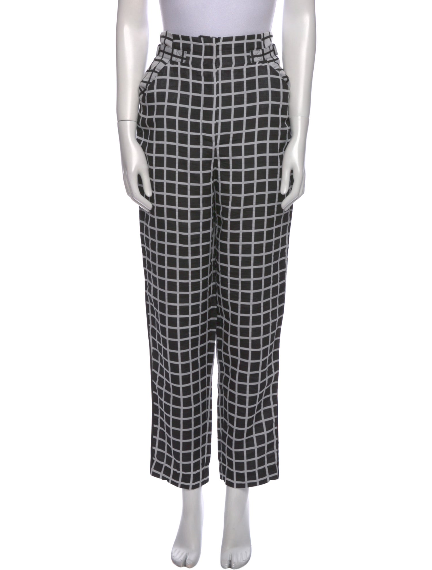 Kaelen Plaid Print Straight Leg Pants