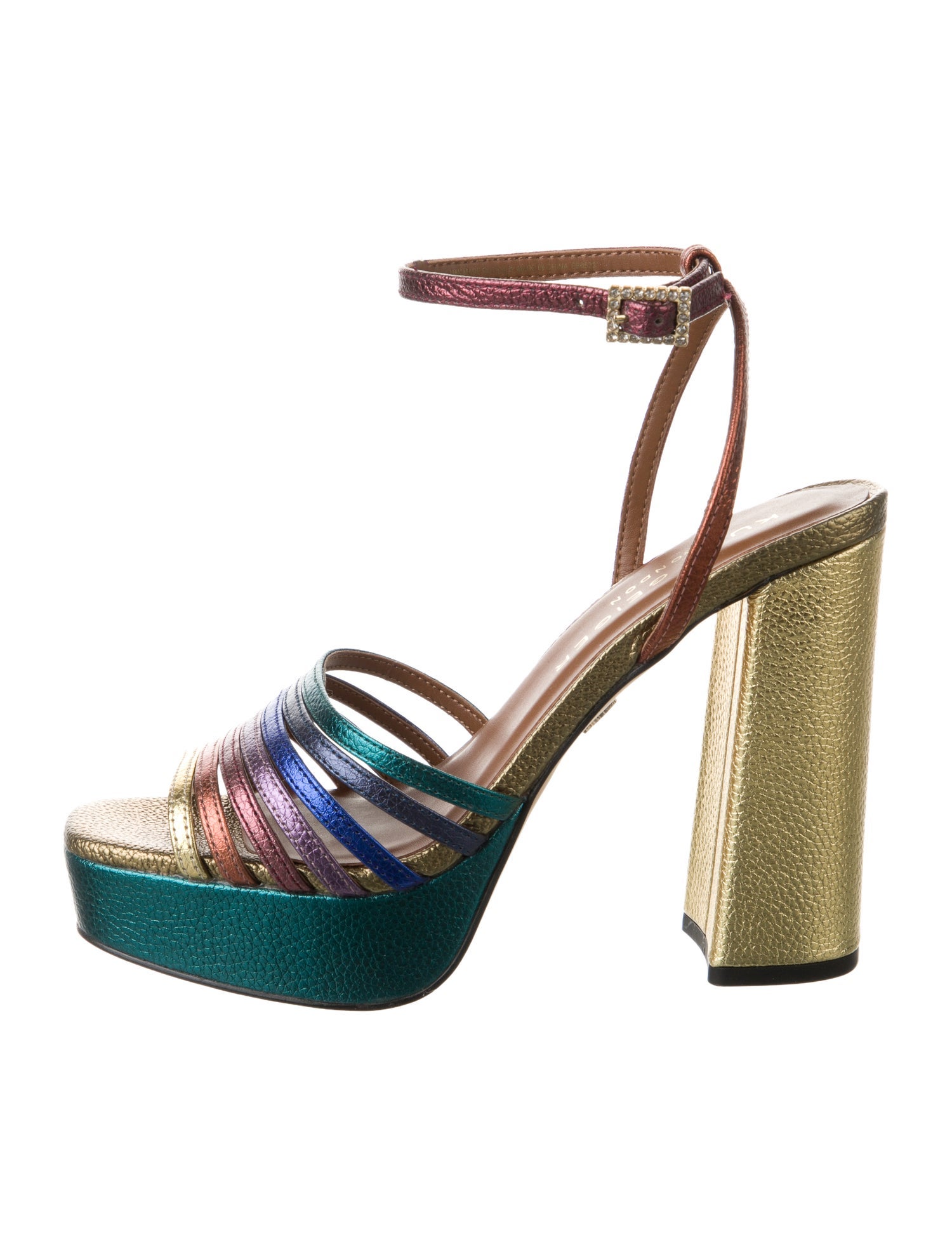 Kurt Geiger Leather Colorblock Pattern Sandals