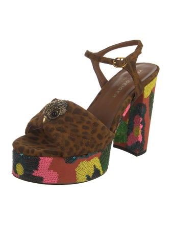 Kurt Geiger Suede Animal Print Sandals