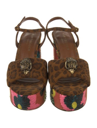 Kurt Geiger Suede Animal Print Sandals