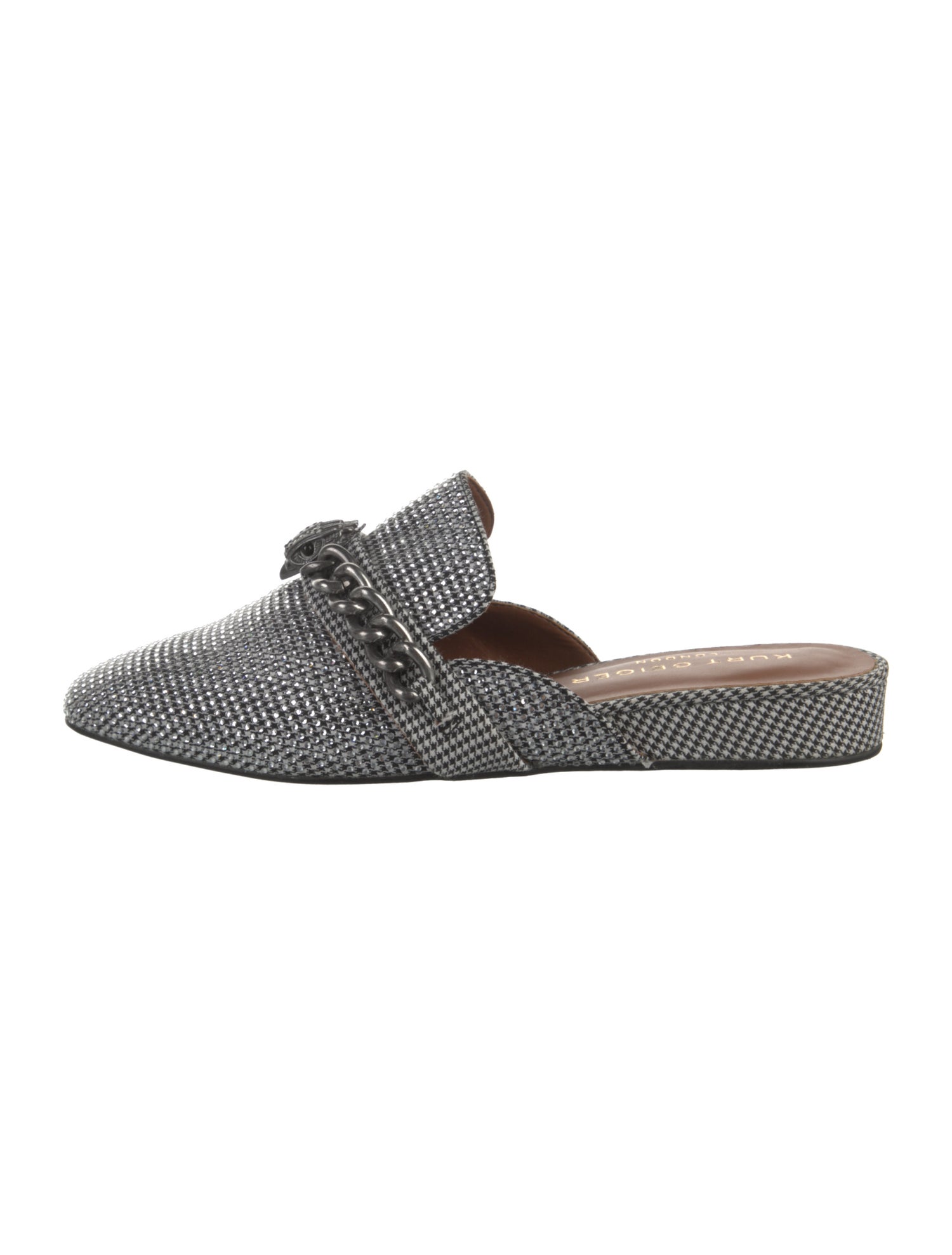 Kurt Geiger Canvas Houndstooth Print Mules