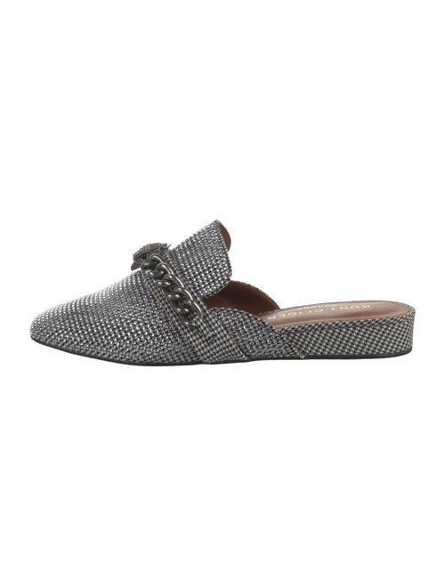 Kurt Geiger Canvas Houndstooth Print Mules