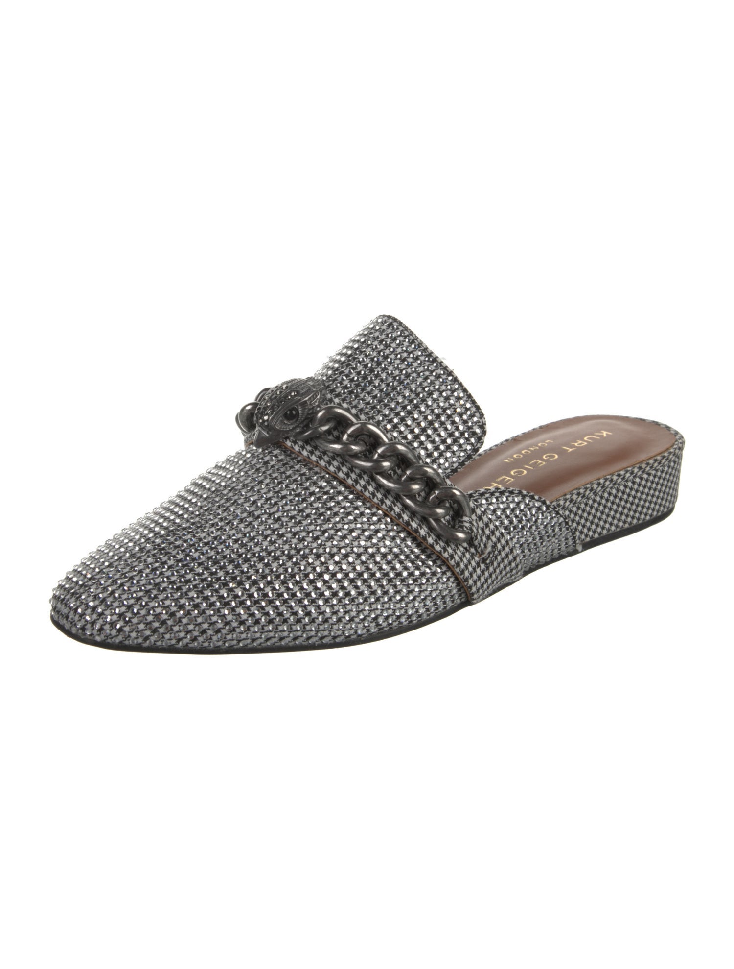 Kurt Geiger Canvas Houndstooth Print Mules