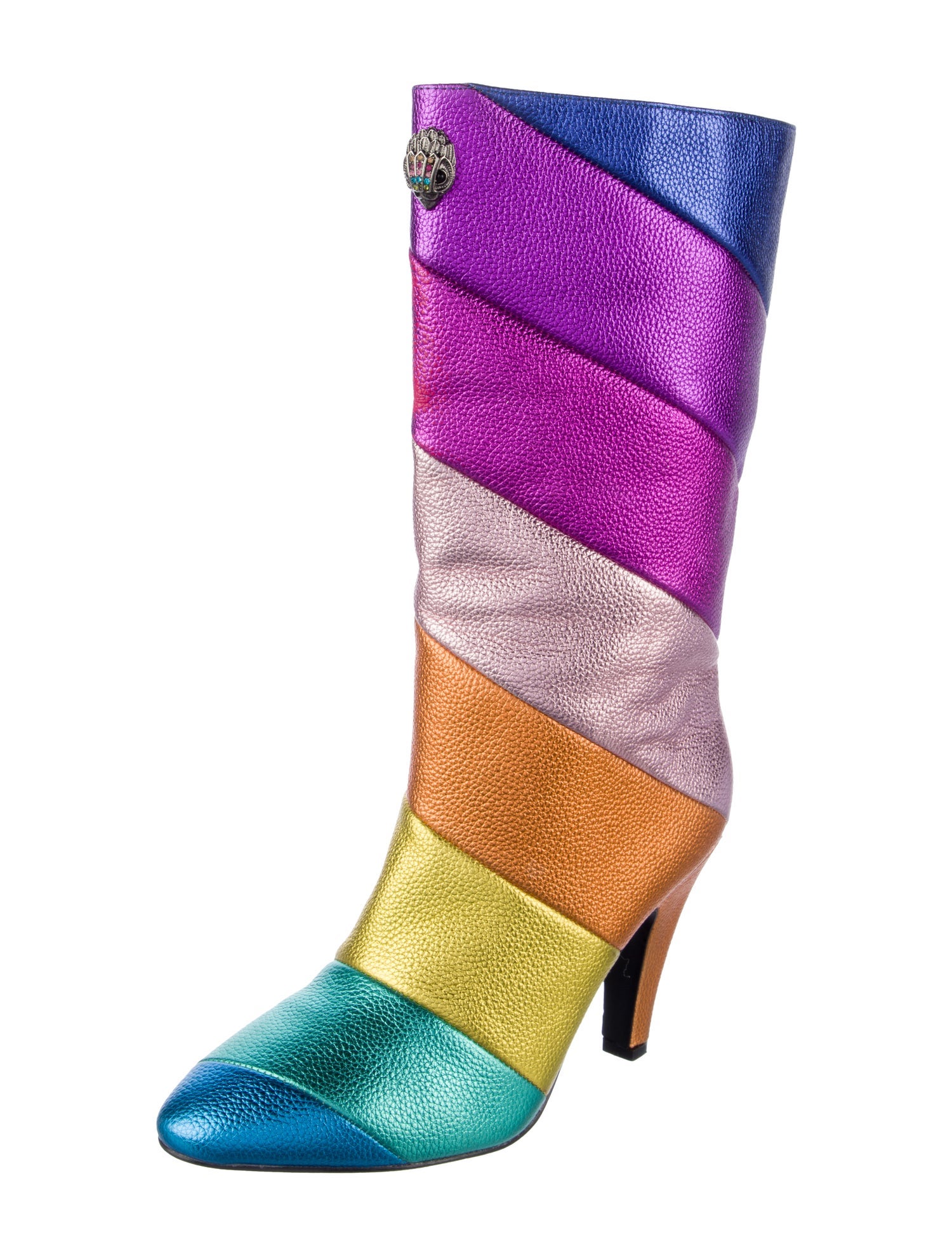 Kurt Geiger Leather Colorblock Pattern Boots
