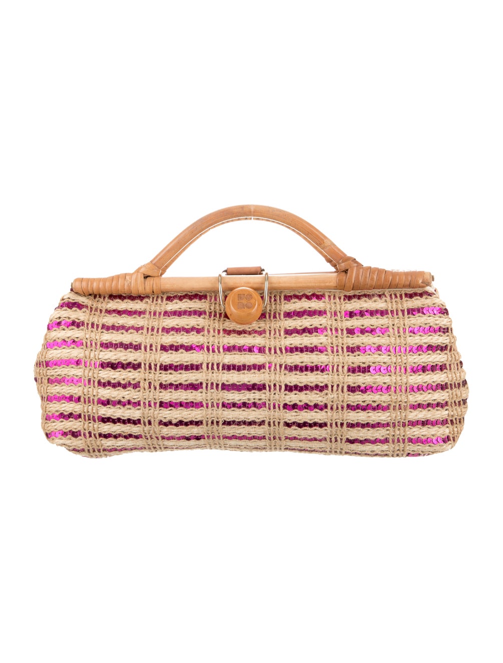 Kate Spade New York SequinTrimmed Straw Handle Bag Handbags