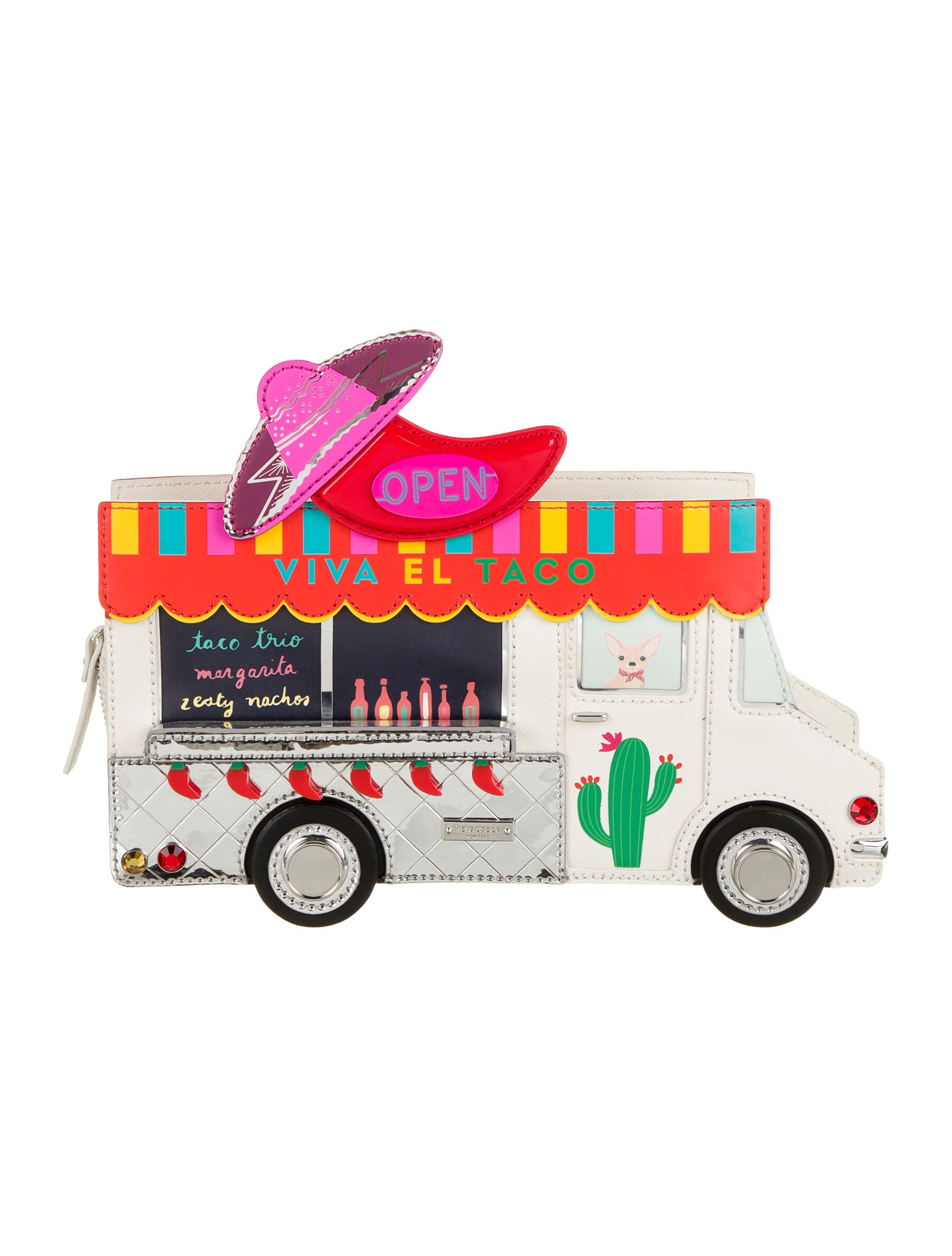 Kate Spade New York Leather Taco Truck clutch White Clutches