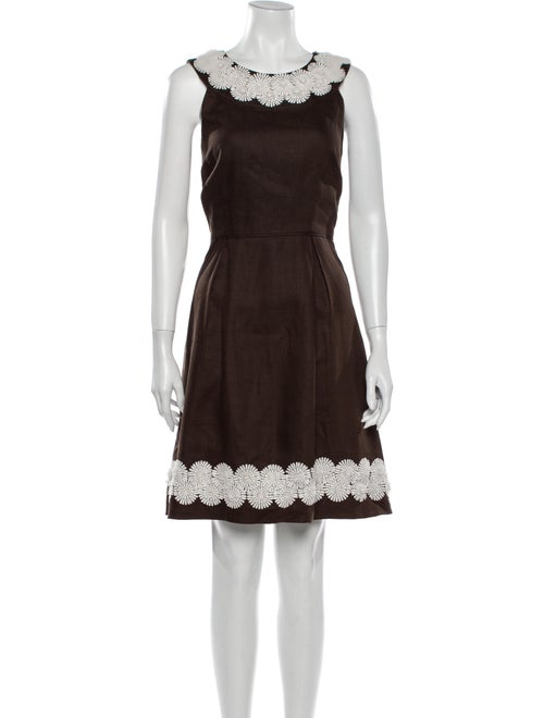 Kate Spade New York Linen Knee-Length Dress Brown