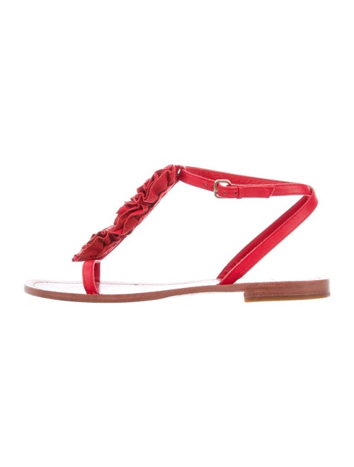 Kate Spade New York Leather T-Strap Sandals Red
