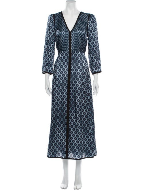 Kate Spade New York Silk Long Dress Blue