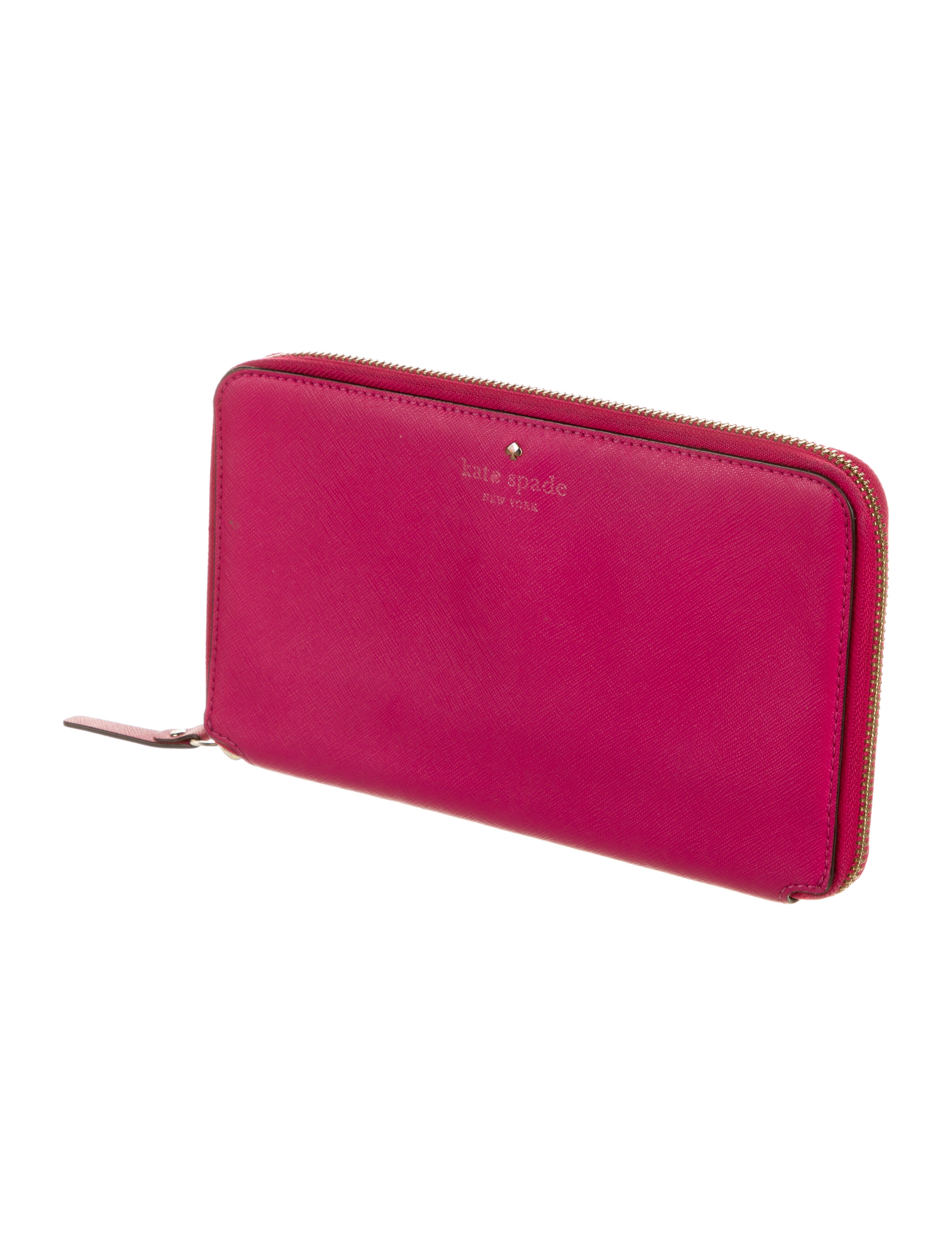 Kate Spade New York Leather Continental Wallet Pink Wallets