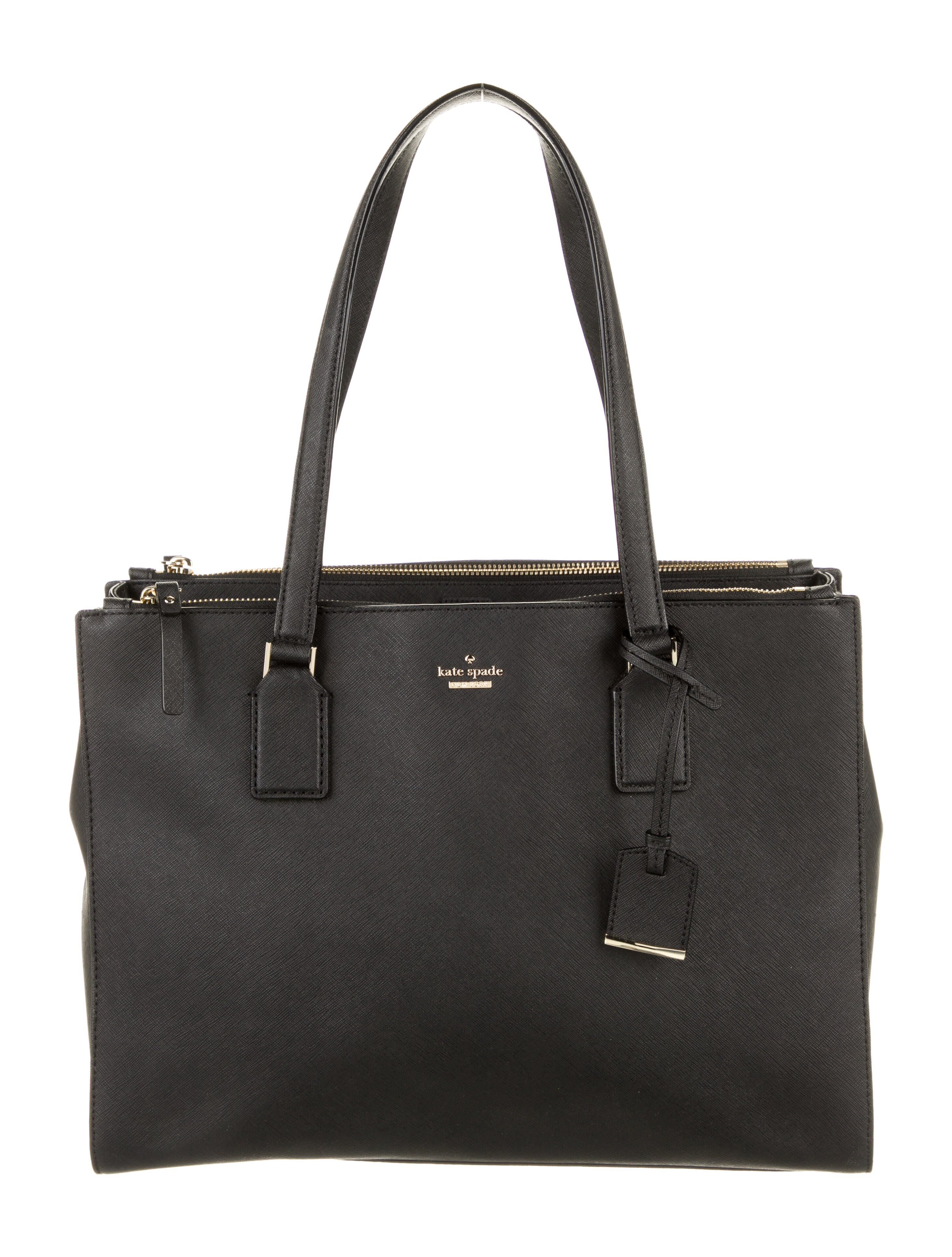 Kate Spade New York Saffiano Leather Tote Bag Black Totes, Handbags