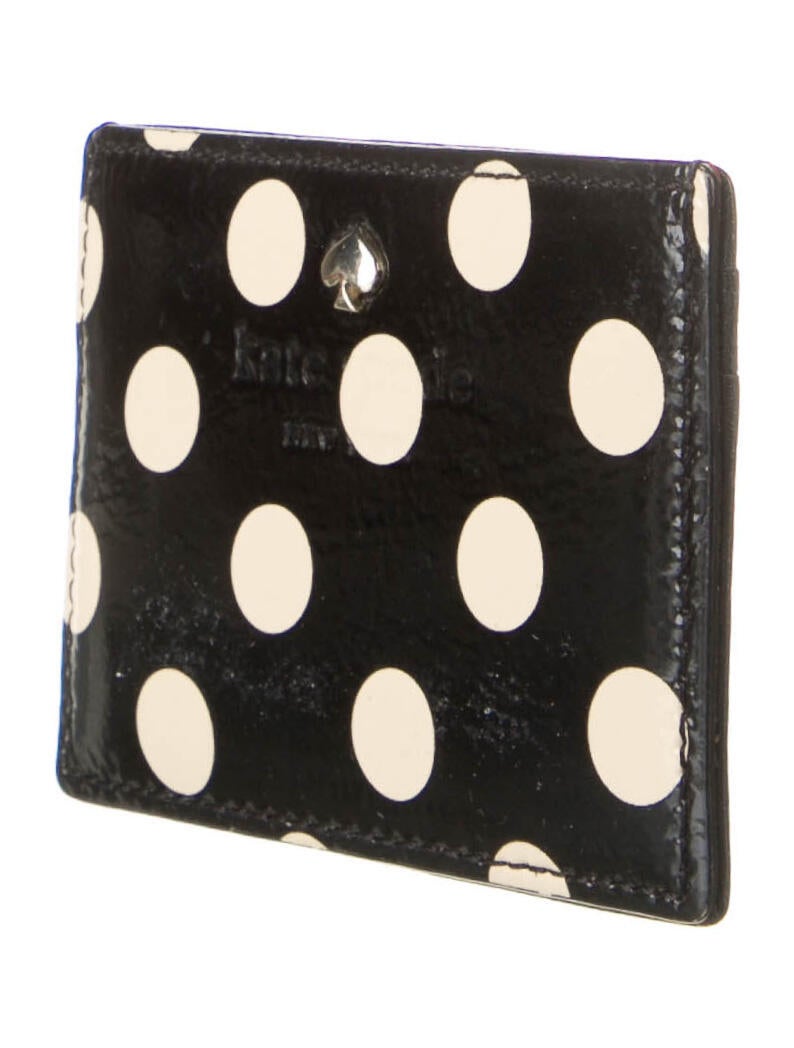 Kate Spade New York Patent Leather Polka Dot Print Compact Wallet
