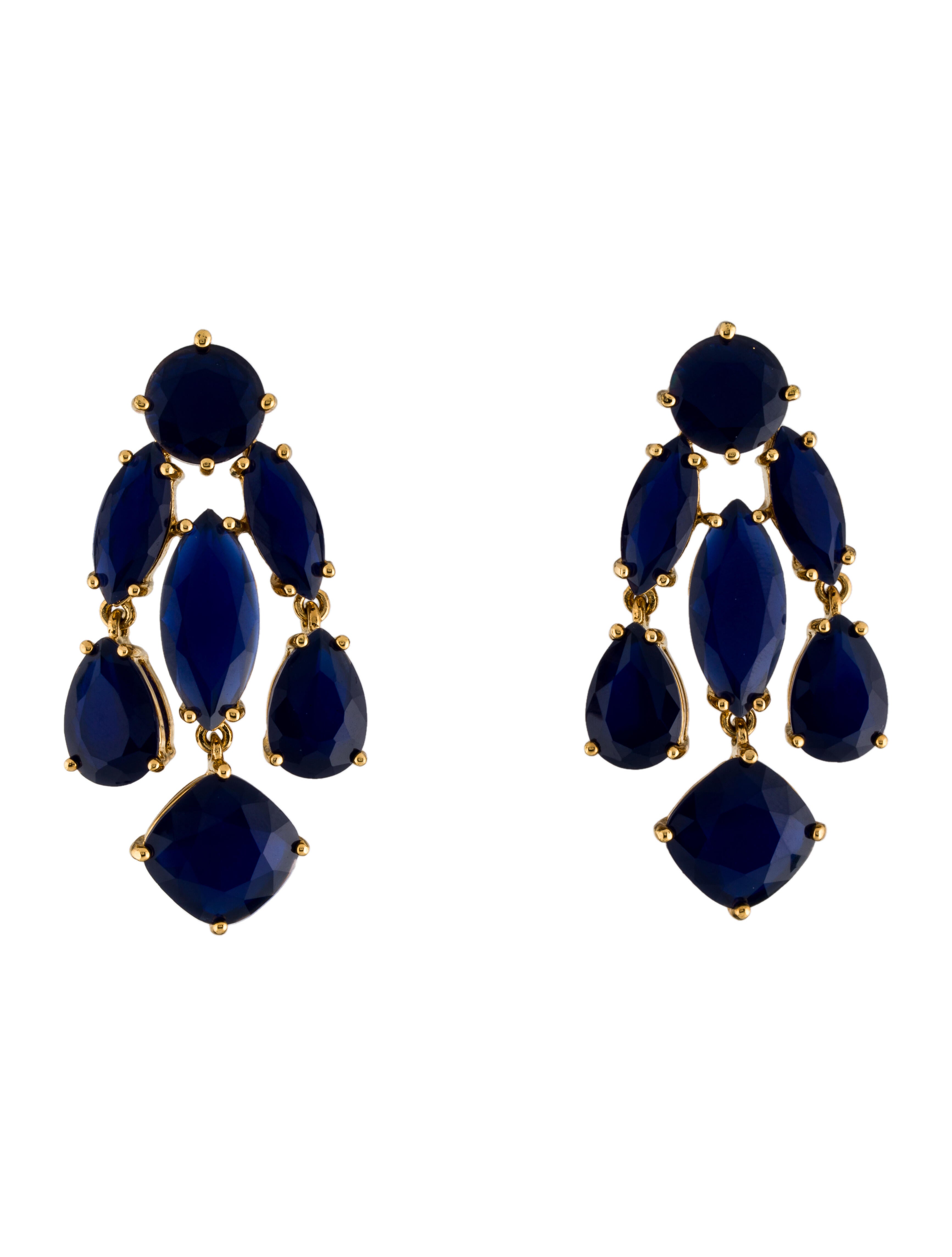 Kate Spade New York Crystal Chandelier Earrings Blue, GoldTone Metal