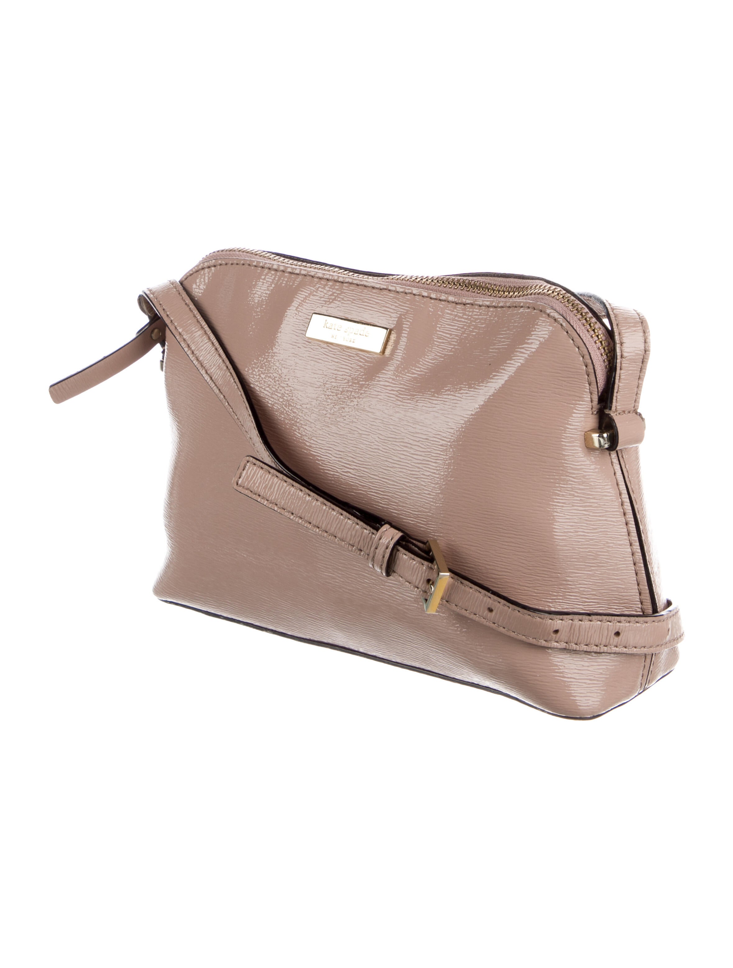 Kate Spade New York Embossed Patent Leather Crossbody Bag Neutrals