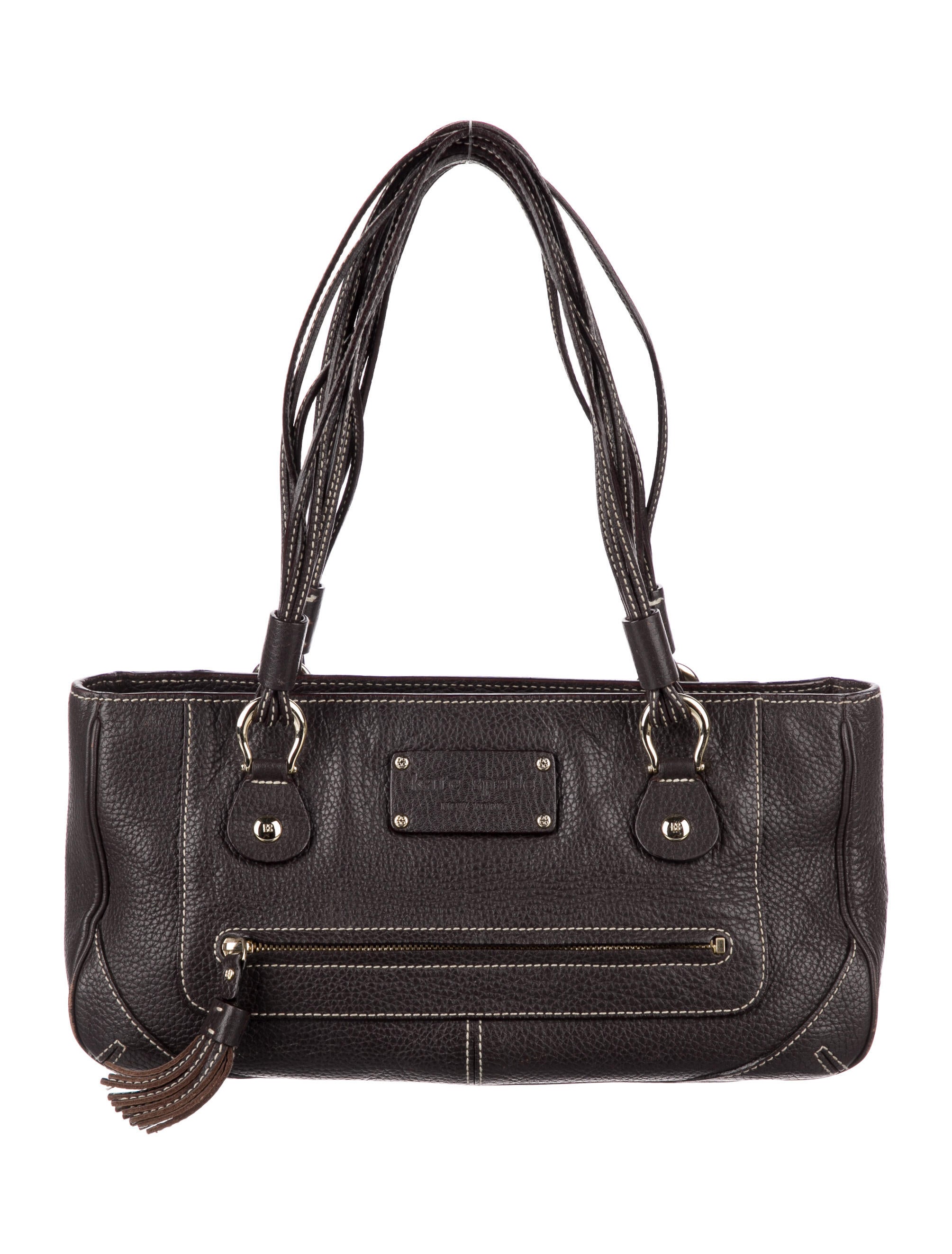 Kate Spade New York Leather TasselAccented Shoulder Bag Brown