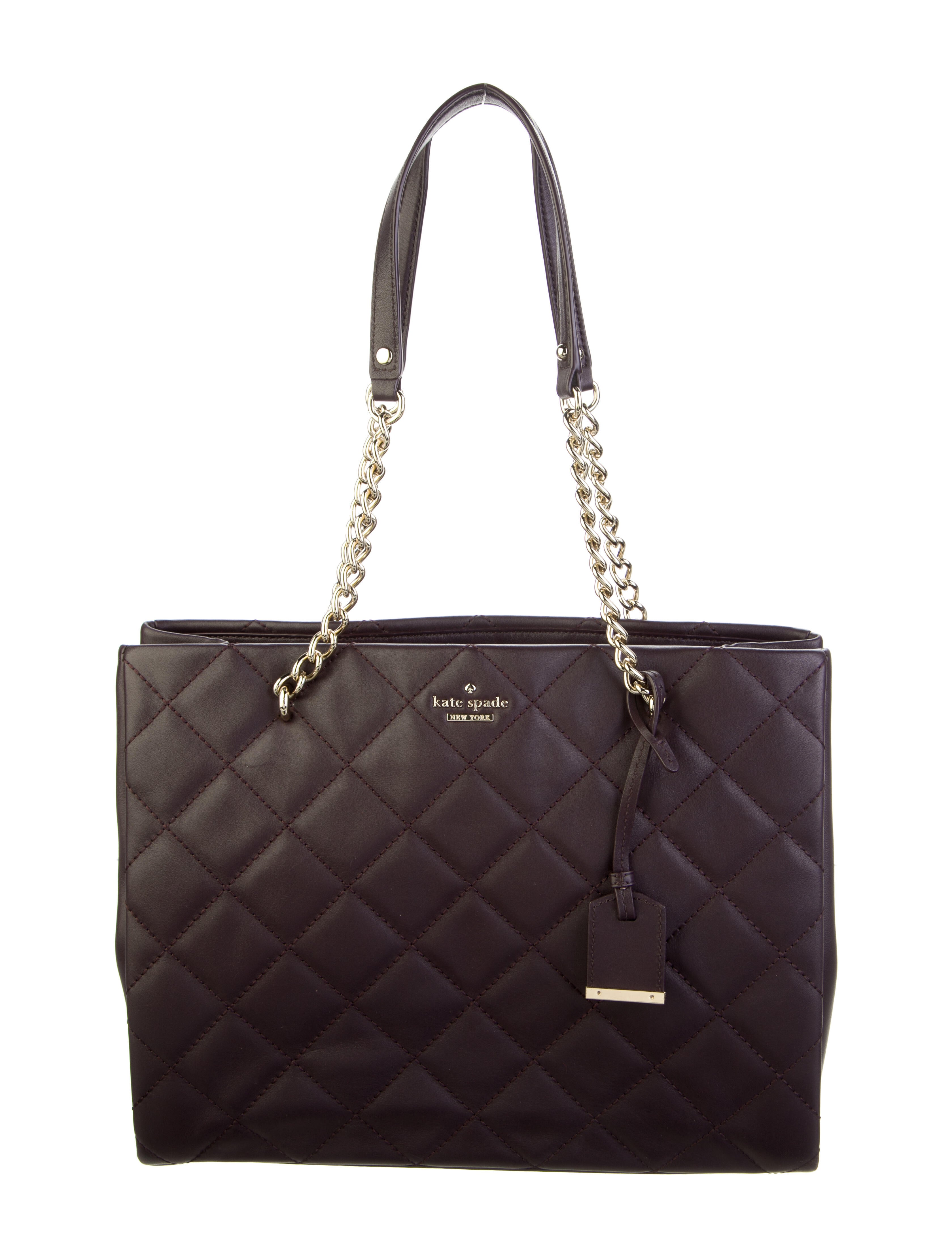 Kate Spade New York Quilted Leather Shoulder Bag Purple Shoulder Bags