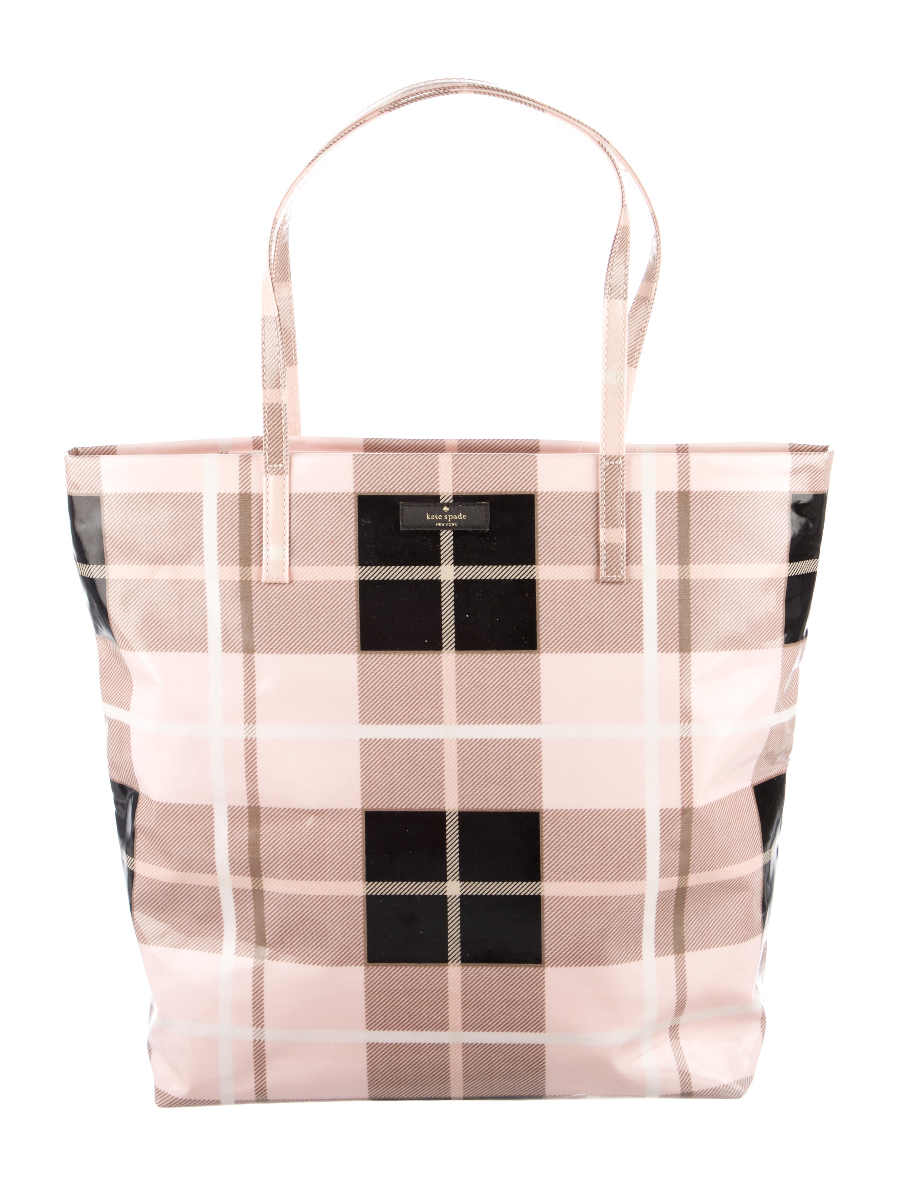 Kate Spade New York Plaid Tote Bag Pink Totes, Handbags WKA293746