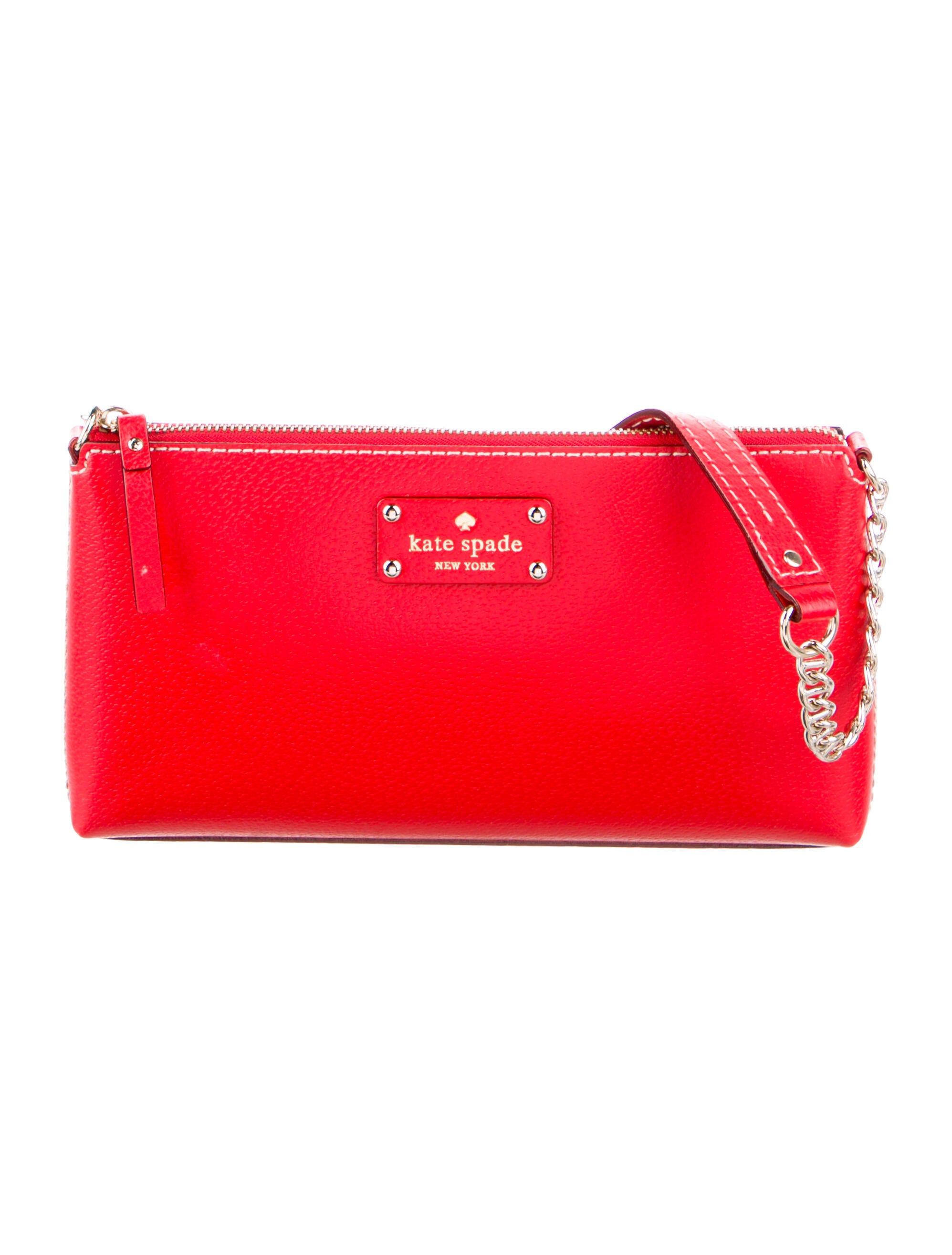 Kate Spade New York Leather ChainLink Shoulder Bag Red Shoulder Bags