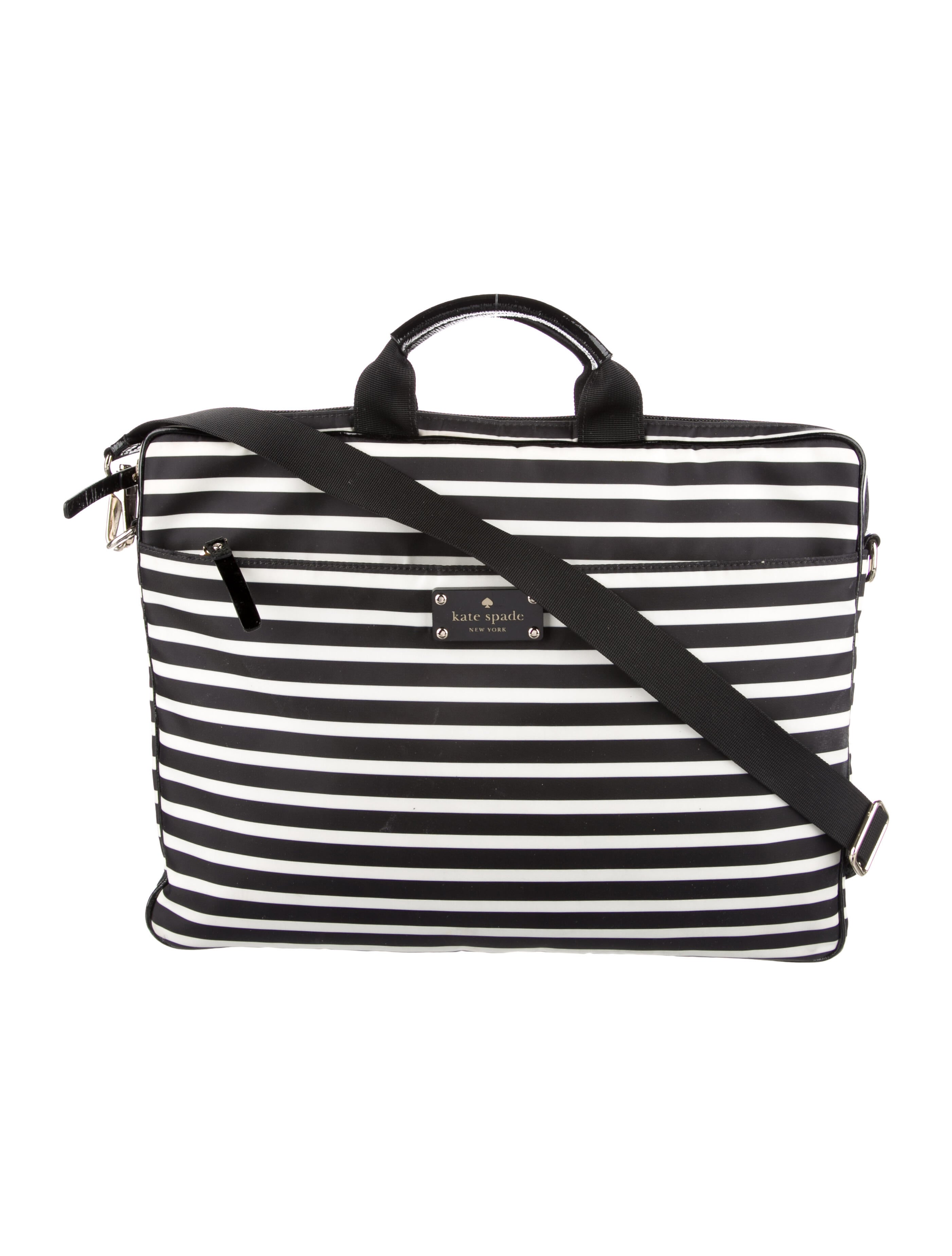 Kate Spade New York Nylon Striped Handle Bag Black Handle Bags