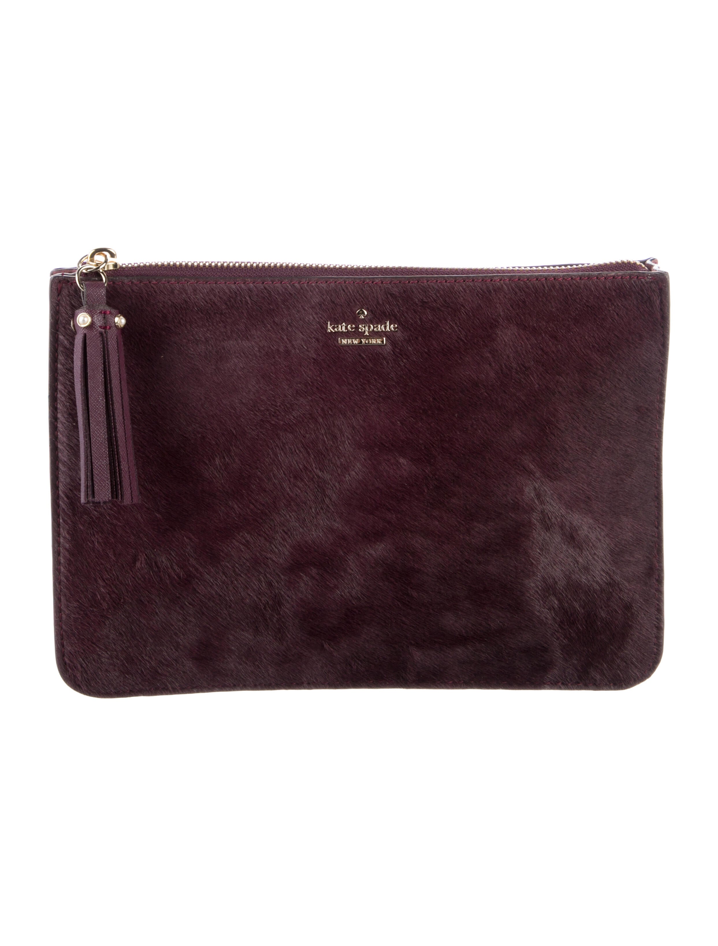 Kate Spade New York Pony Hair Clutch Bag Purple Clutches, Handbags