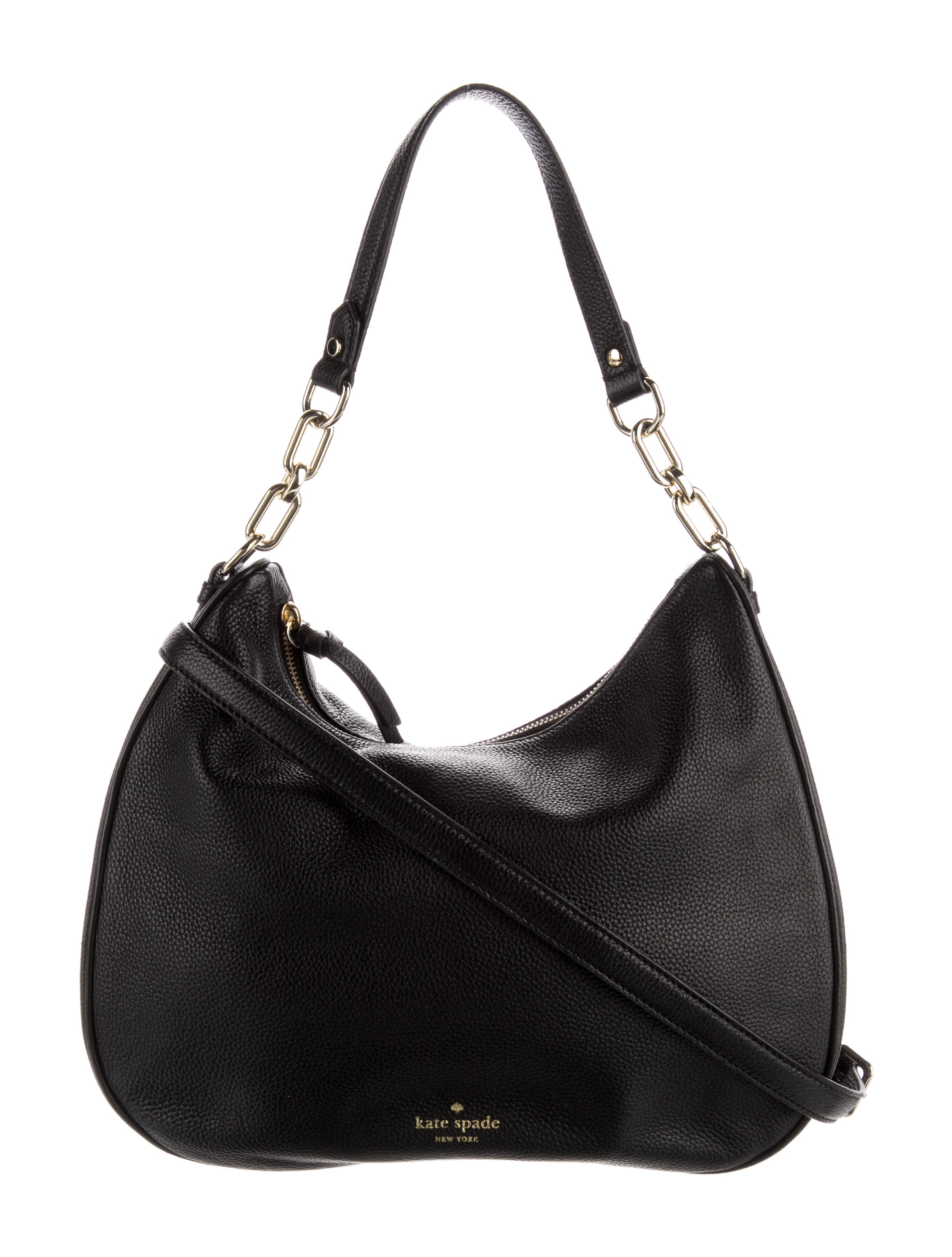 Kate Spade New York Pebbled Leather Shoulder Bag Black Shoulder Bags