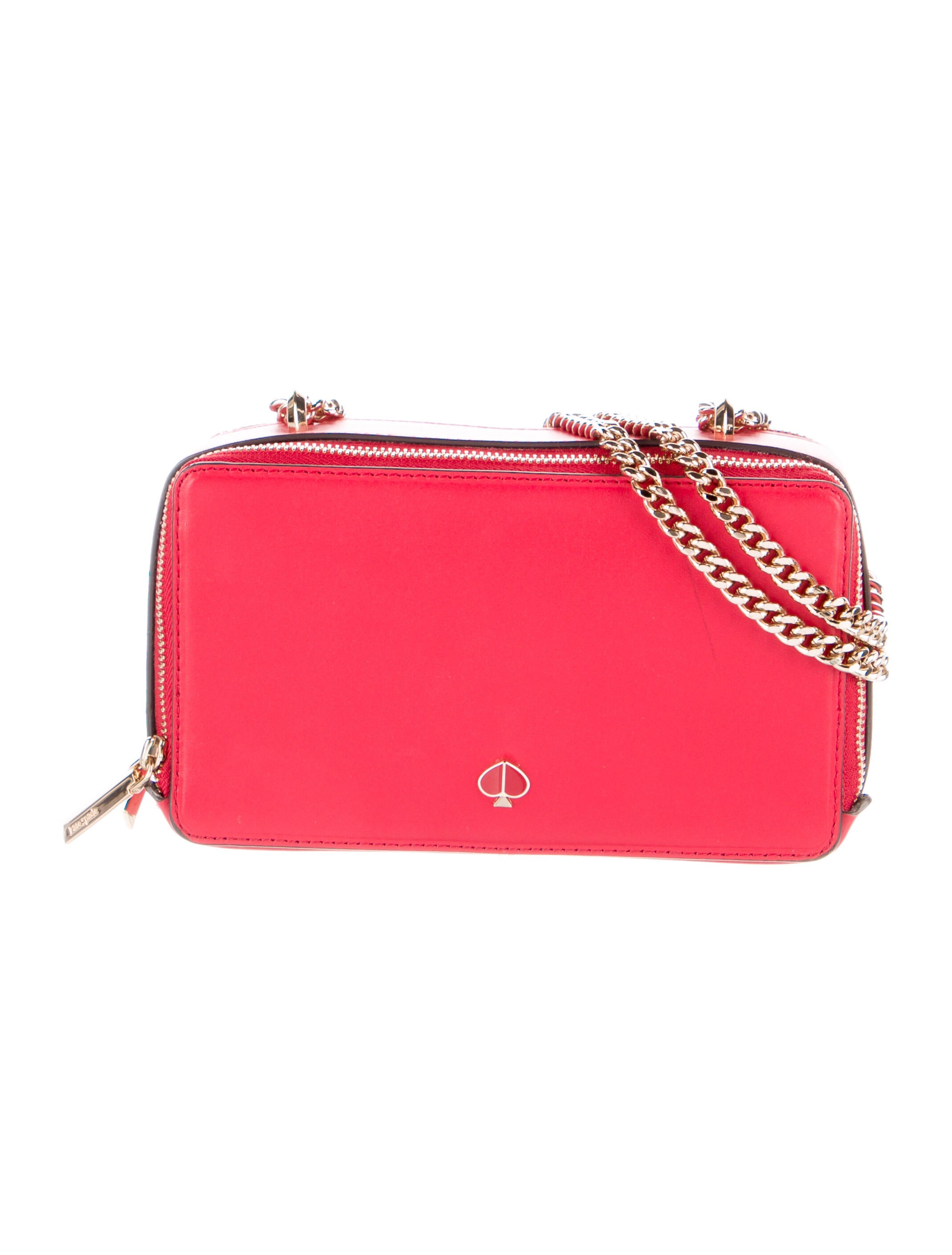 Kate Spade New York Smooth Leather Shoulder Bag Red Shoulder Bags