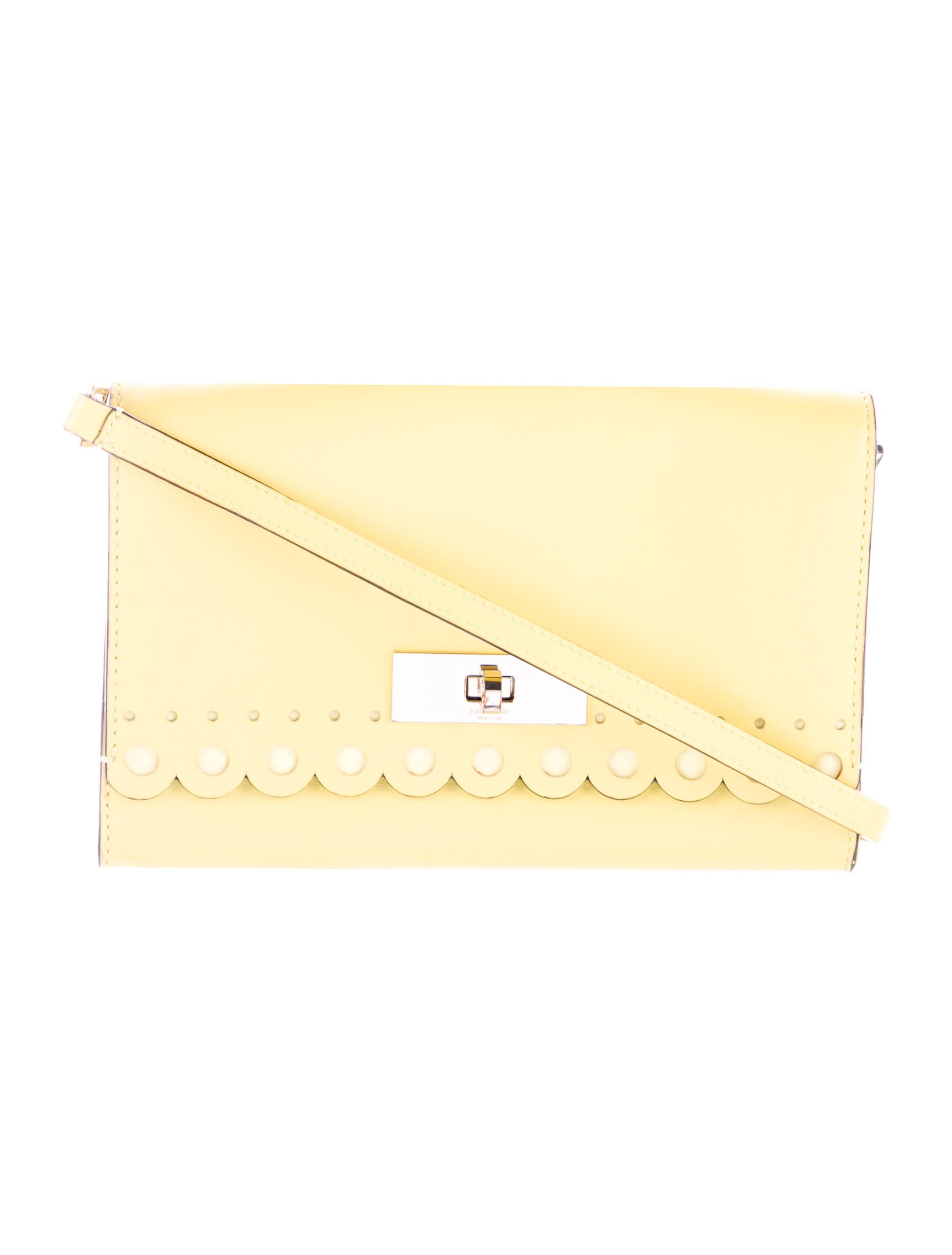 Kate Spade New York Smooth Leather Shoulder Bag Yellow Shoulder Bags