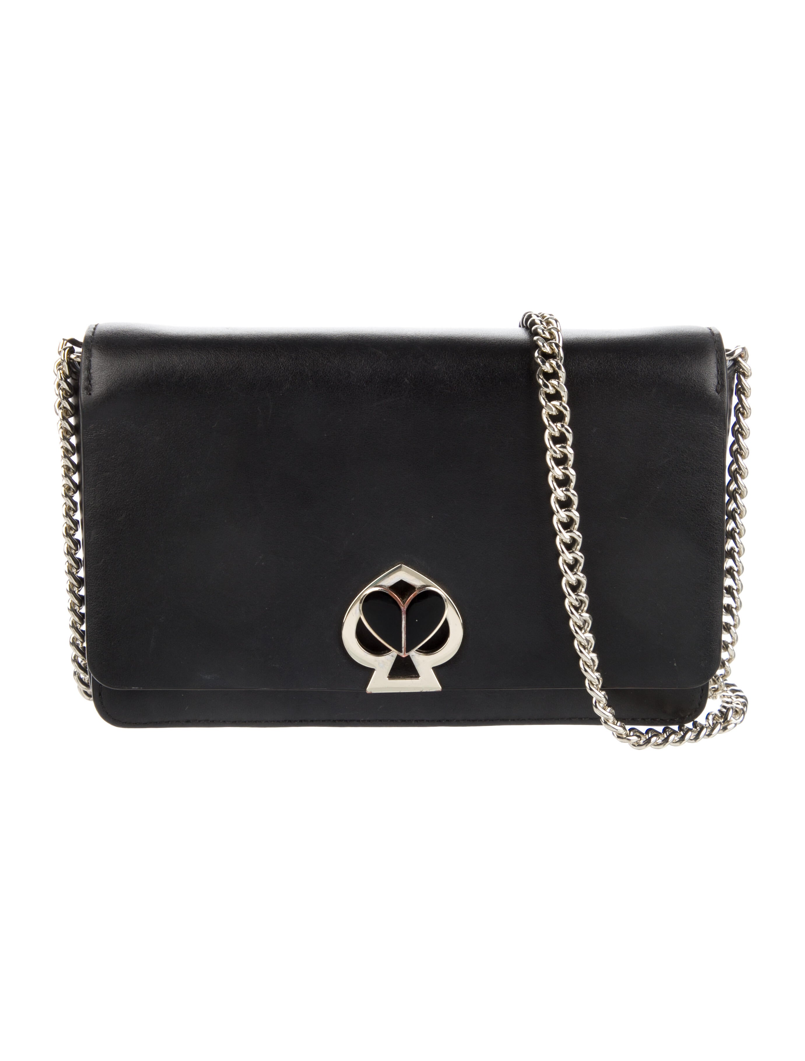 Kate Spade New York Leather ChainLink Crossbody Bag Black Crossbody