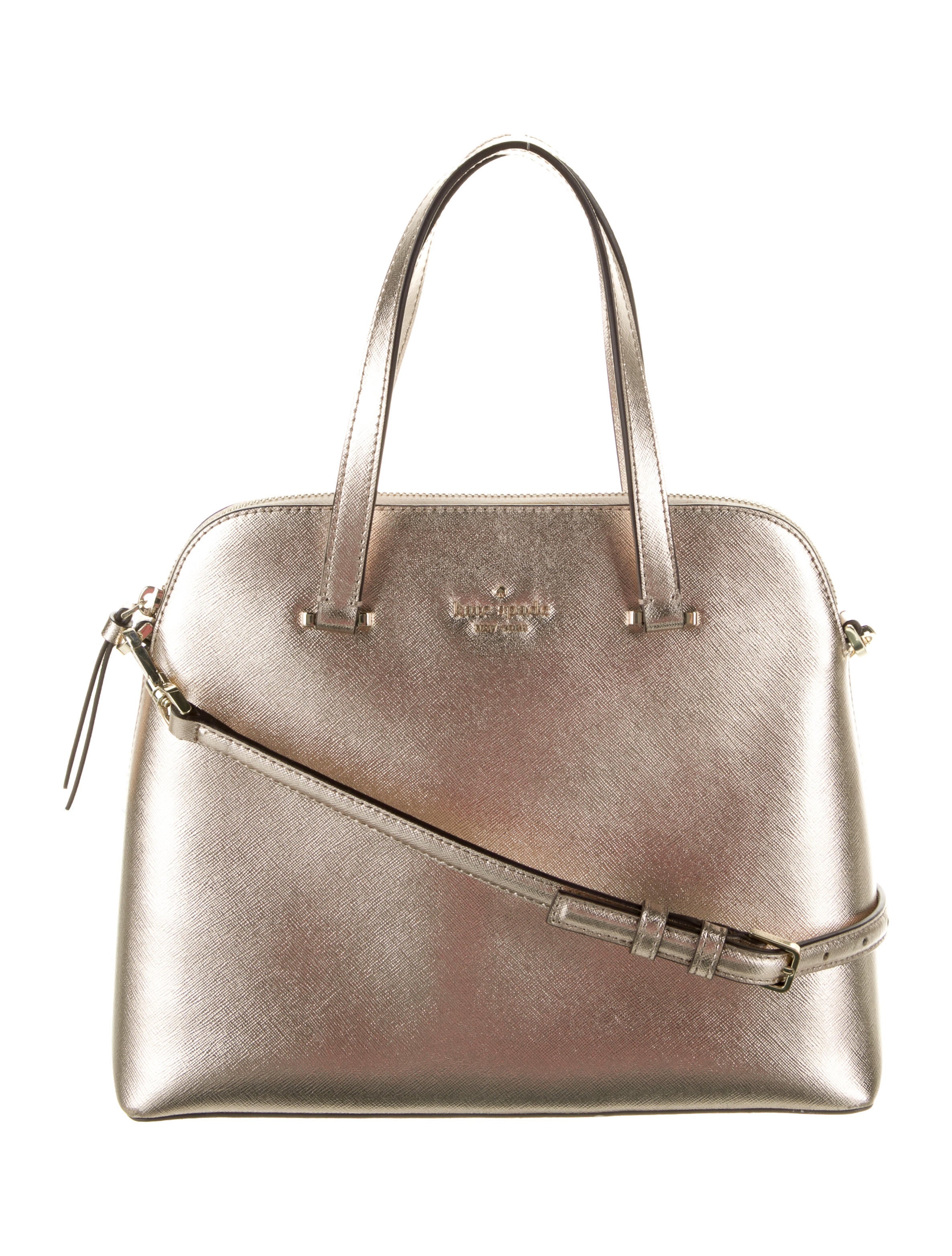 Kate Spade New York Metallic Saffiano Leather Handle Bag Metallic