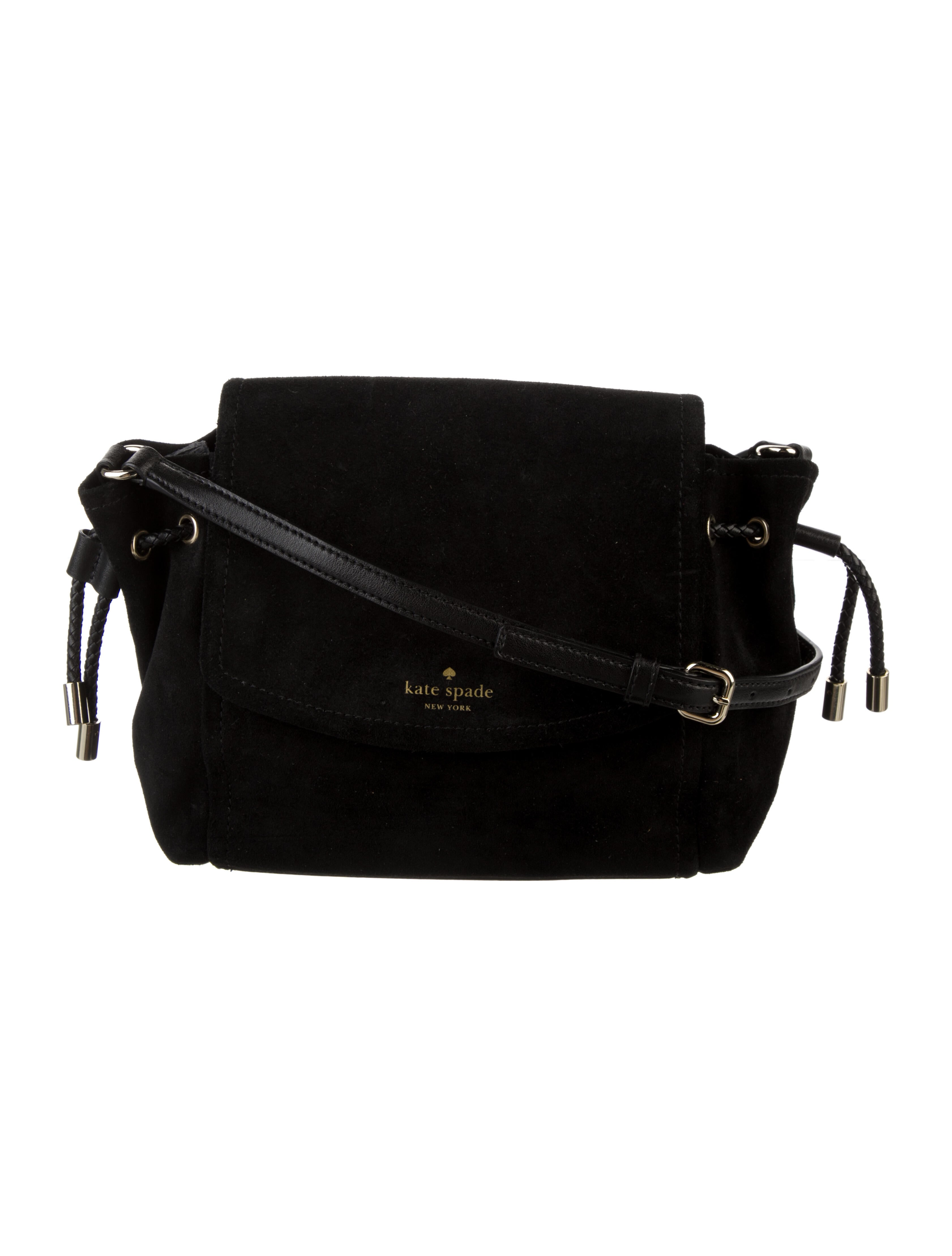 Kate Spade New York LeatherTrimmed Suede Crossbody Bag Black